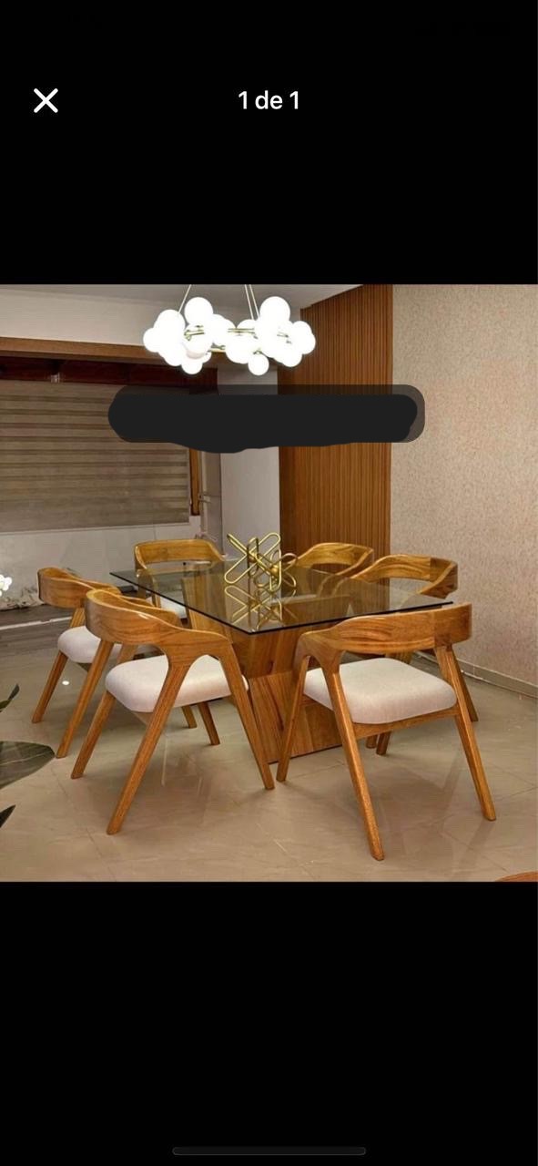muebles y colchones - comedor moderno en caoba  0