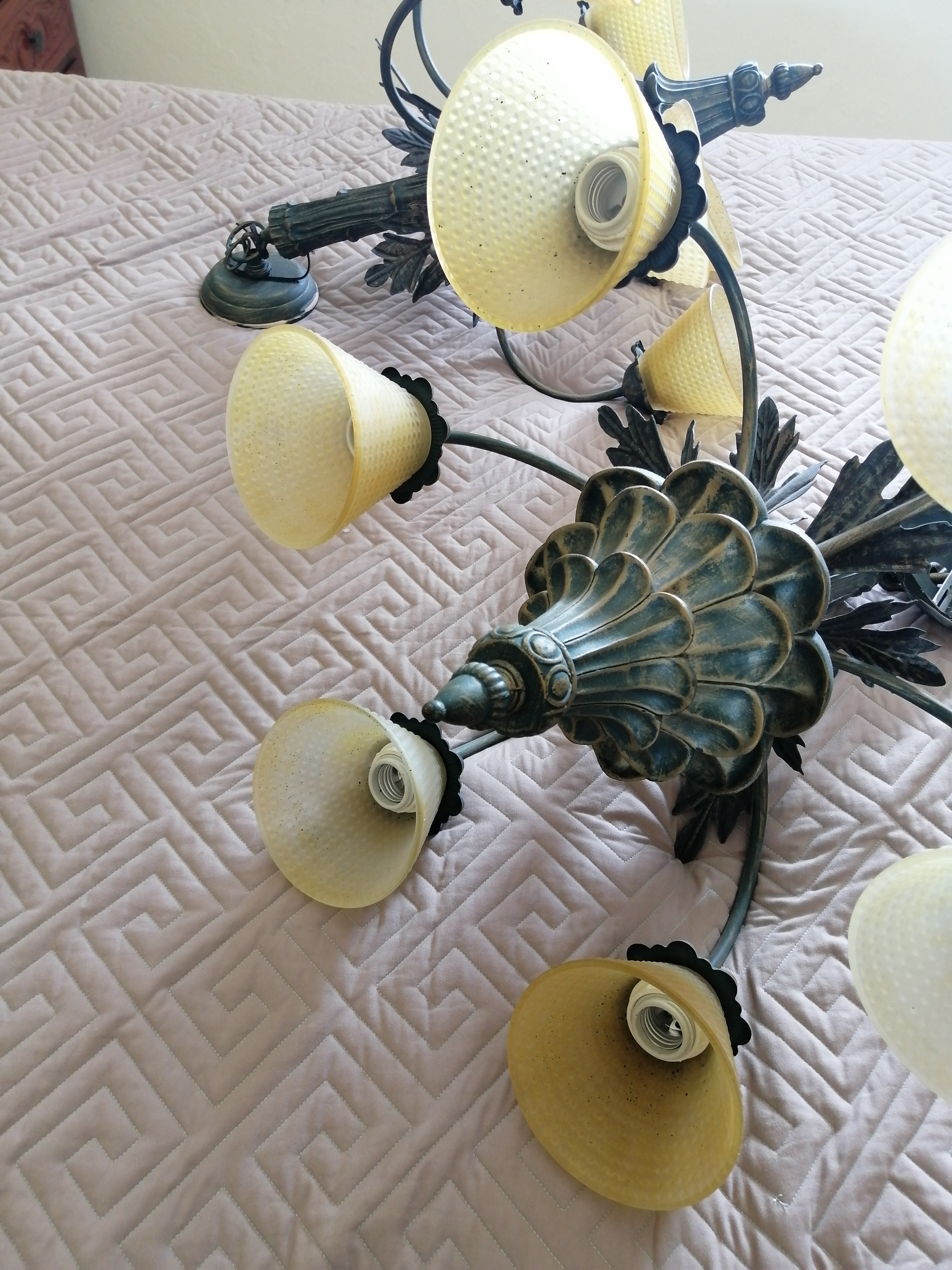 decoración y accesorios - Lámparas antiguas en bronce y alabastro  1