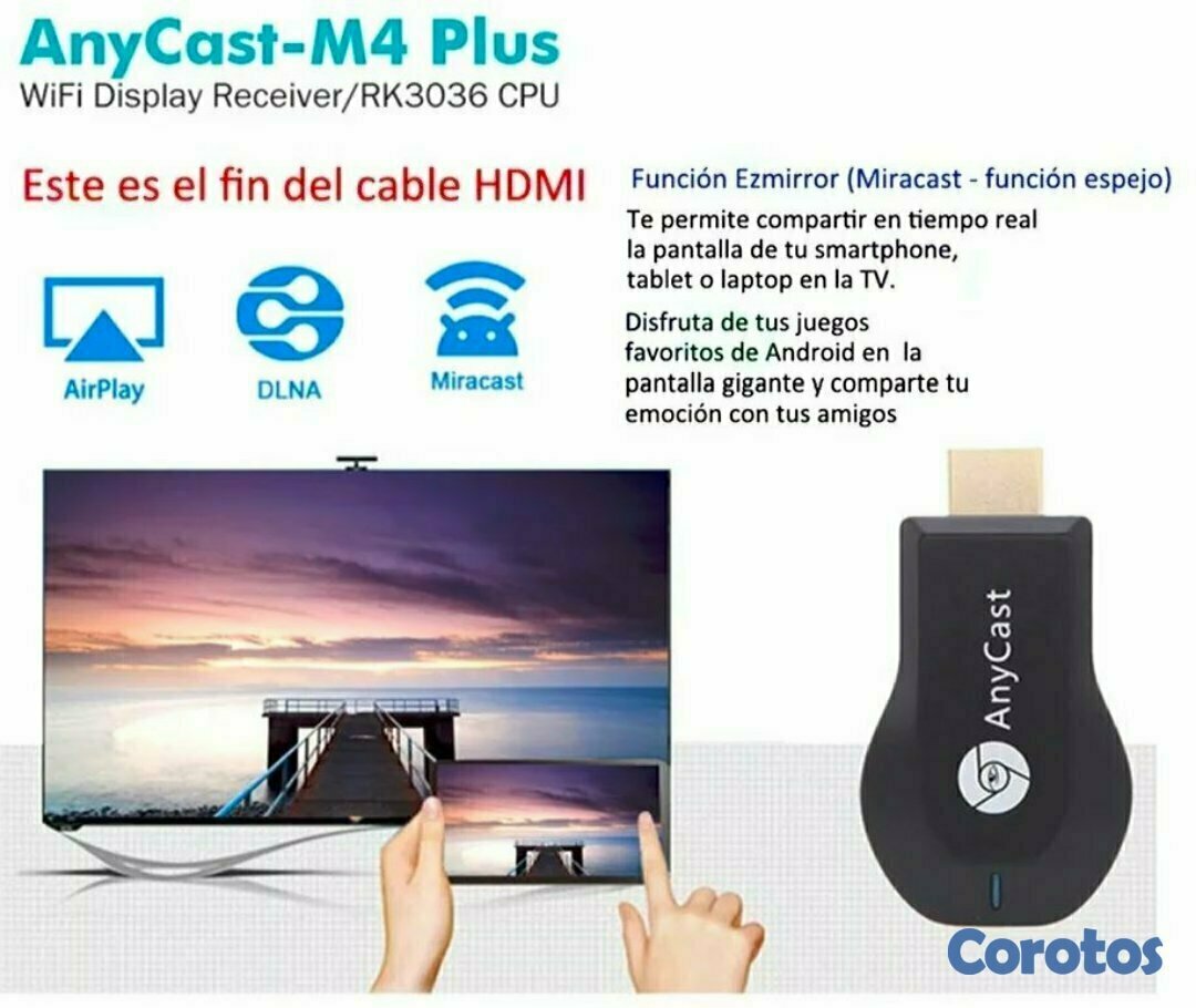 celulares y tabletas - AnyCast M4 Plus duplica la pantalla de tu telefono en la tv 2