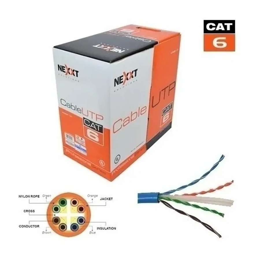 computadoras y laptops - CABLE UTP NEXXT, CAT6,BLINDADO, 1000 PIES, AZUL. REVESTIMIENTO TIPO CM