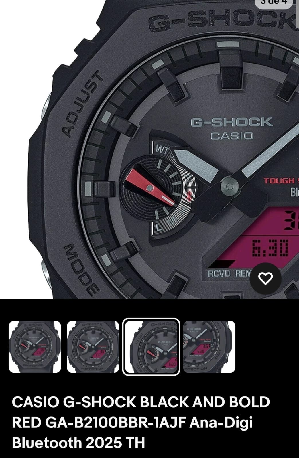 joyas, relojes y accesorios - Reloj Casio G-Shock GAB2100 Ana-Digi Bold Black Red 100% genuino.  6