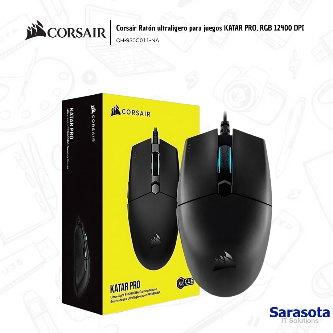 accesorios para electronica - Corsair Ratón ultraligero para juegos KATAR PRO, R 2