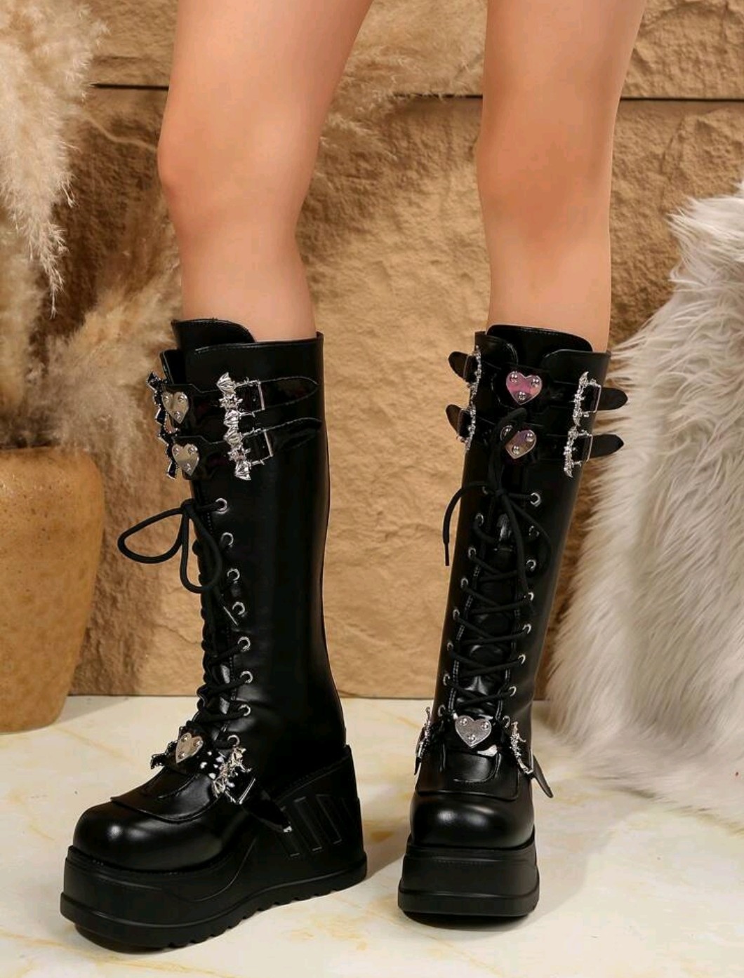 zapatos para mujer - BOTAS GÓTICAS NEGRA 3