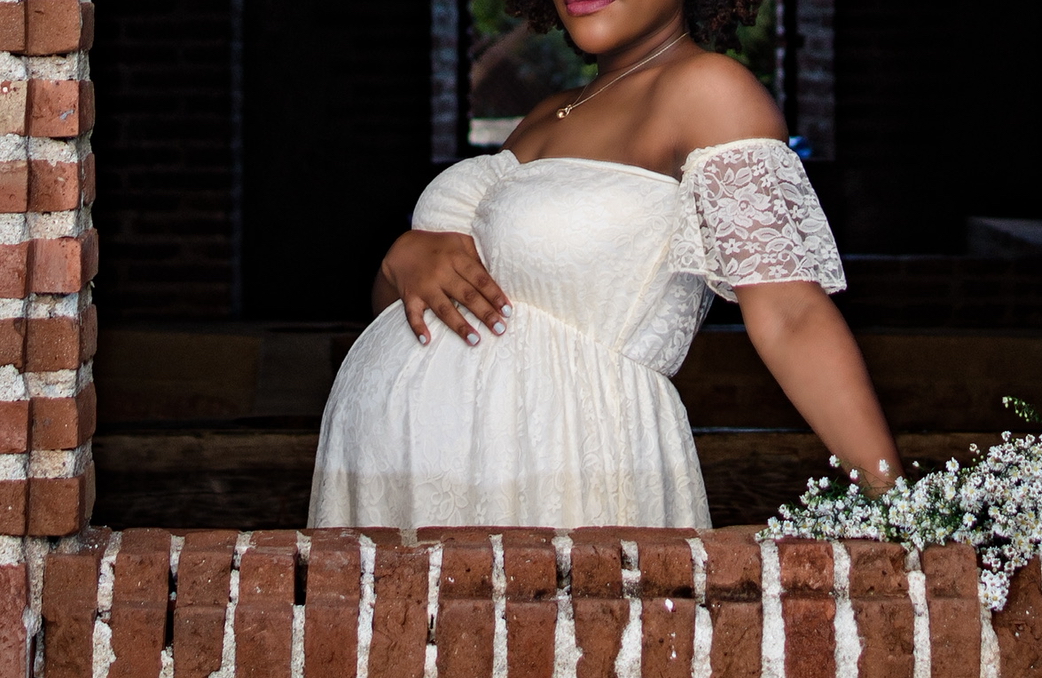ropa para mujer - Vestido para fotos de embarazo (color blanco hueso 1