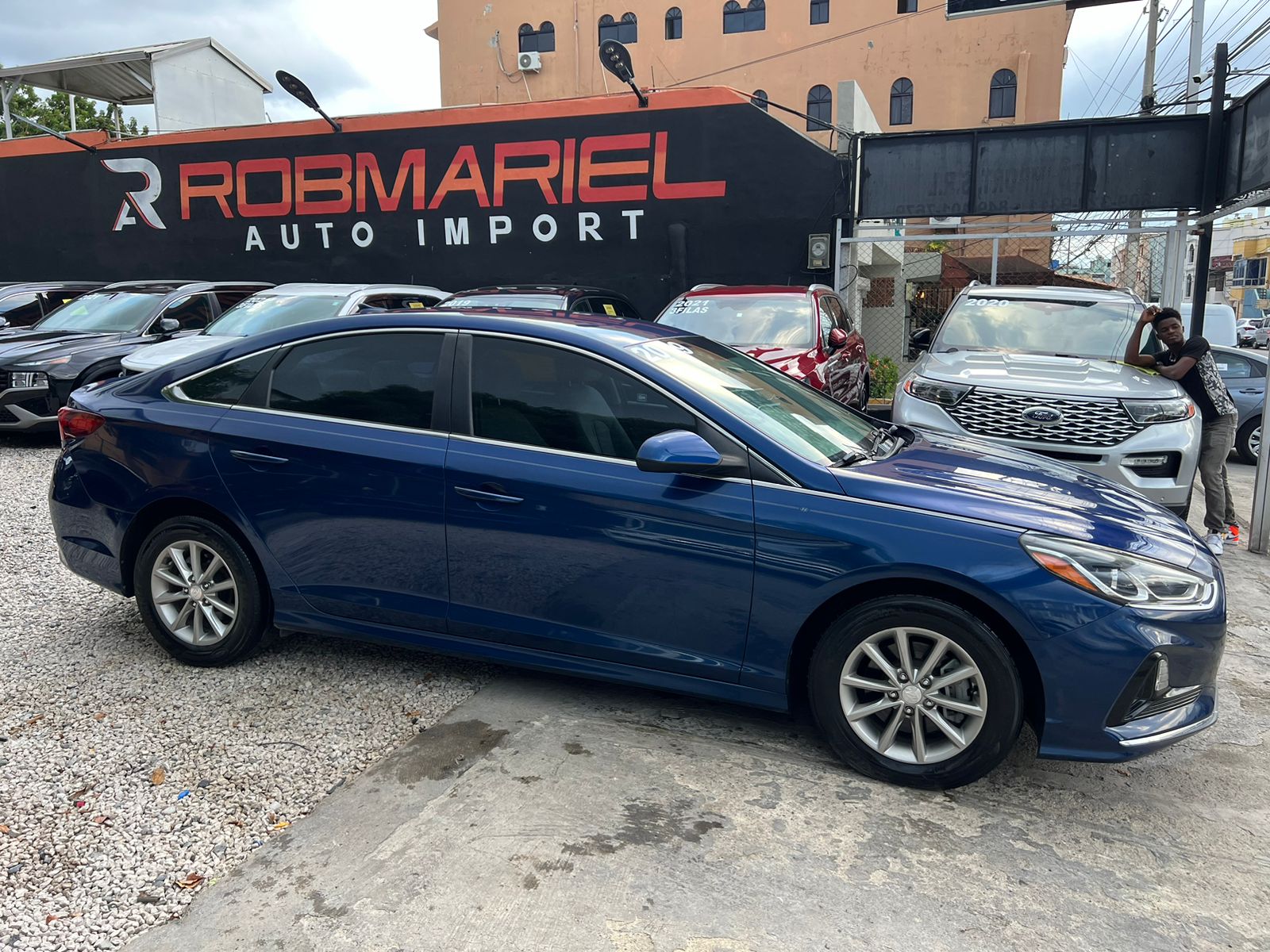 carros - HYUNDAI SONATA SE 2019 AZUL "RECIEN IMPORTADO" 2