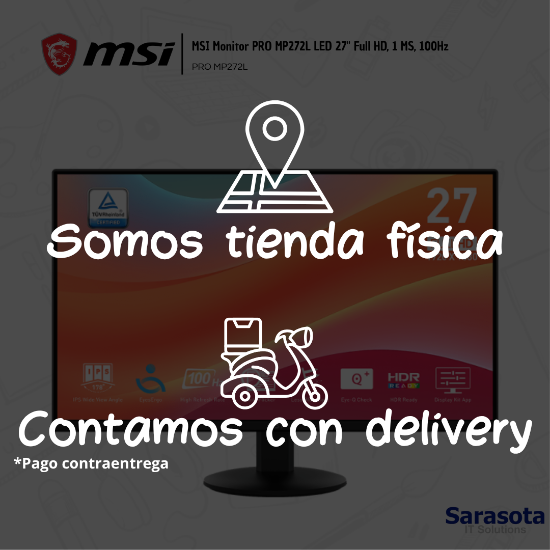computadoras y laptops - MSI Monitor PRO MP272L LED 27" Full HD,1 MS,100Hz 2