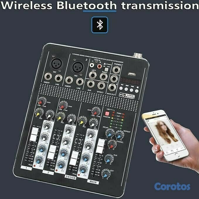 accesorios para electronica - Mezclador de audio de 4 canales T4-USB mixer amplificador para sonido de alta ca 6