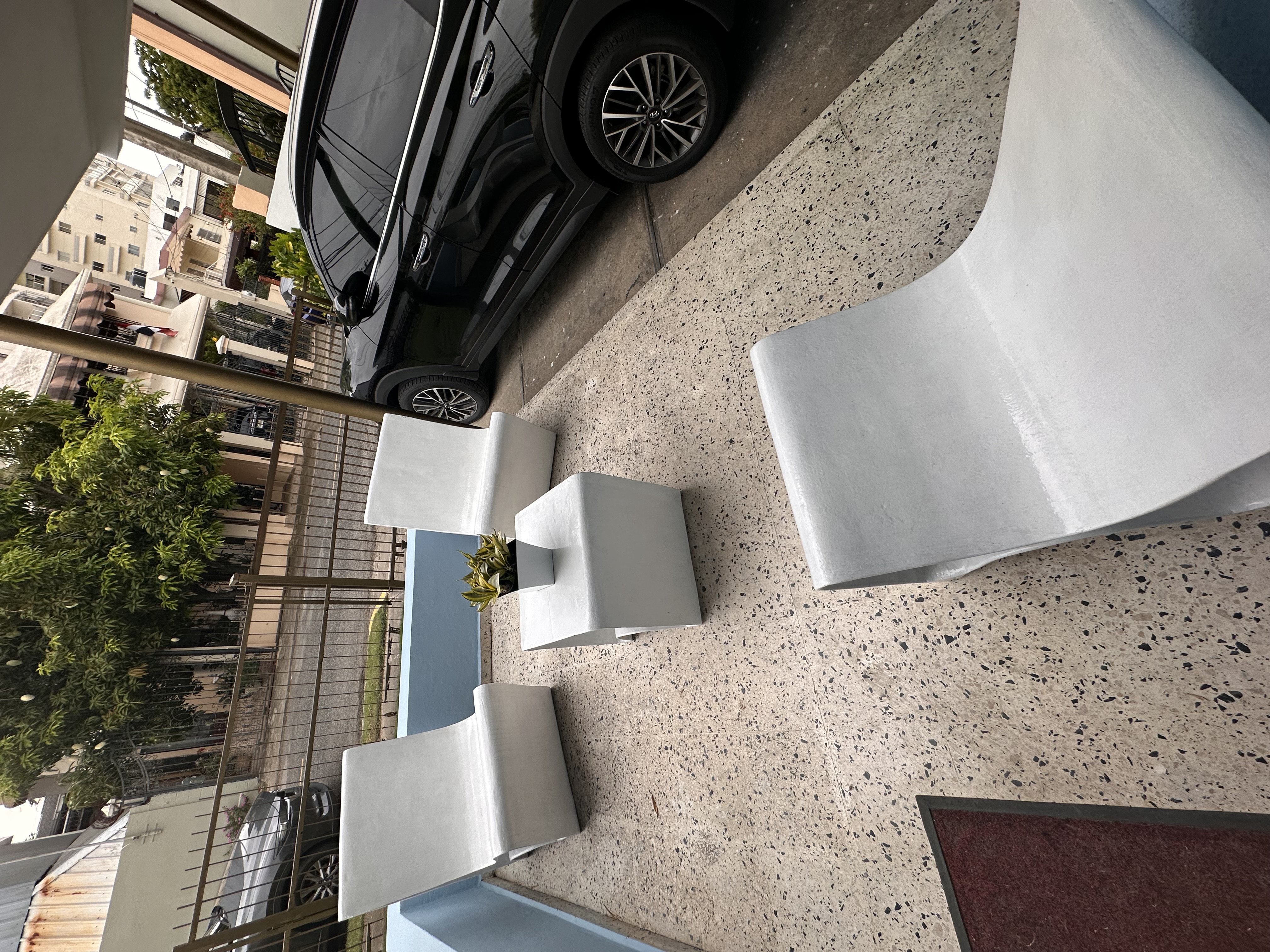 muebles y colchones - Juego muebles y mesa de asbesto para exterior