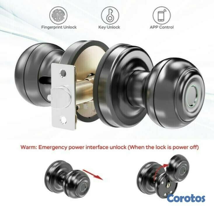 otros electronicos - Cerradura Inteligente De Perilla Con Huella Digital App JH-K01 7