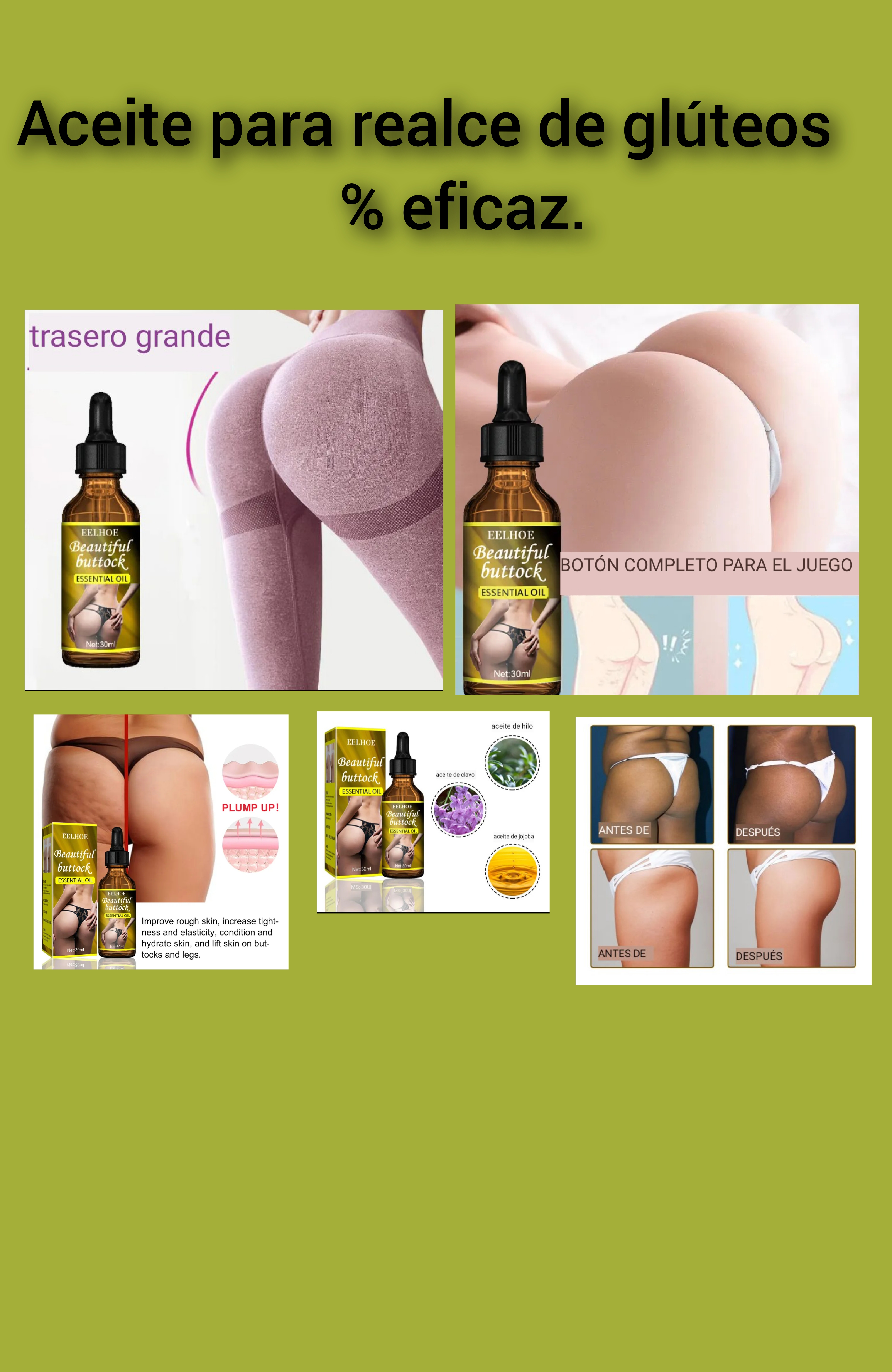salud y belleza - Aceite esencial para realzar los glúteos 100% eficaz 1