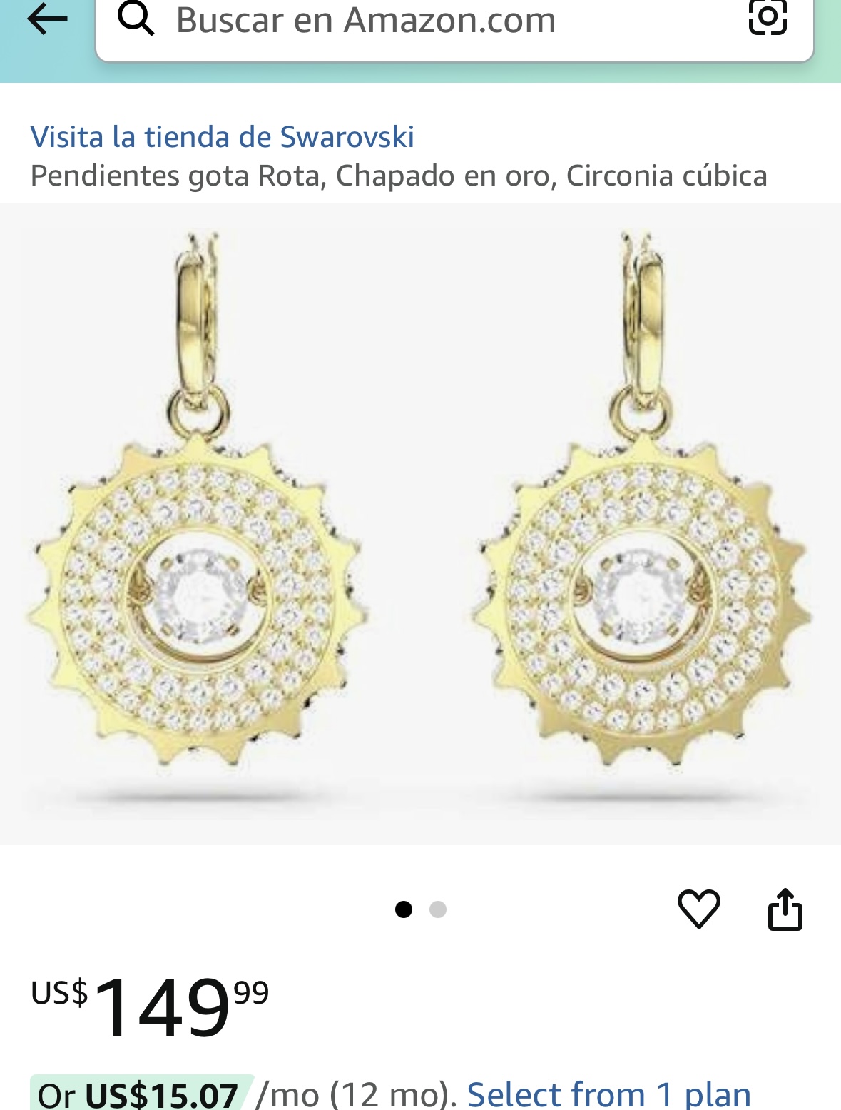 joyas, relojes y accesorios - Aretes marca Swarovski  3