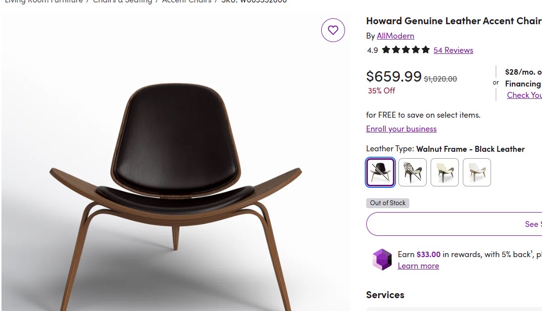 muebles y colchones - Silla Moderna de diseñador importada 1