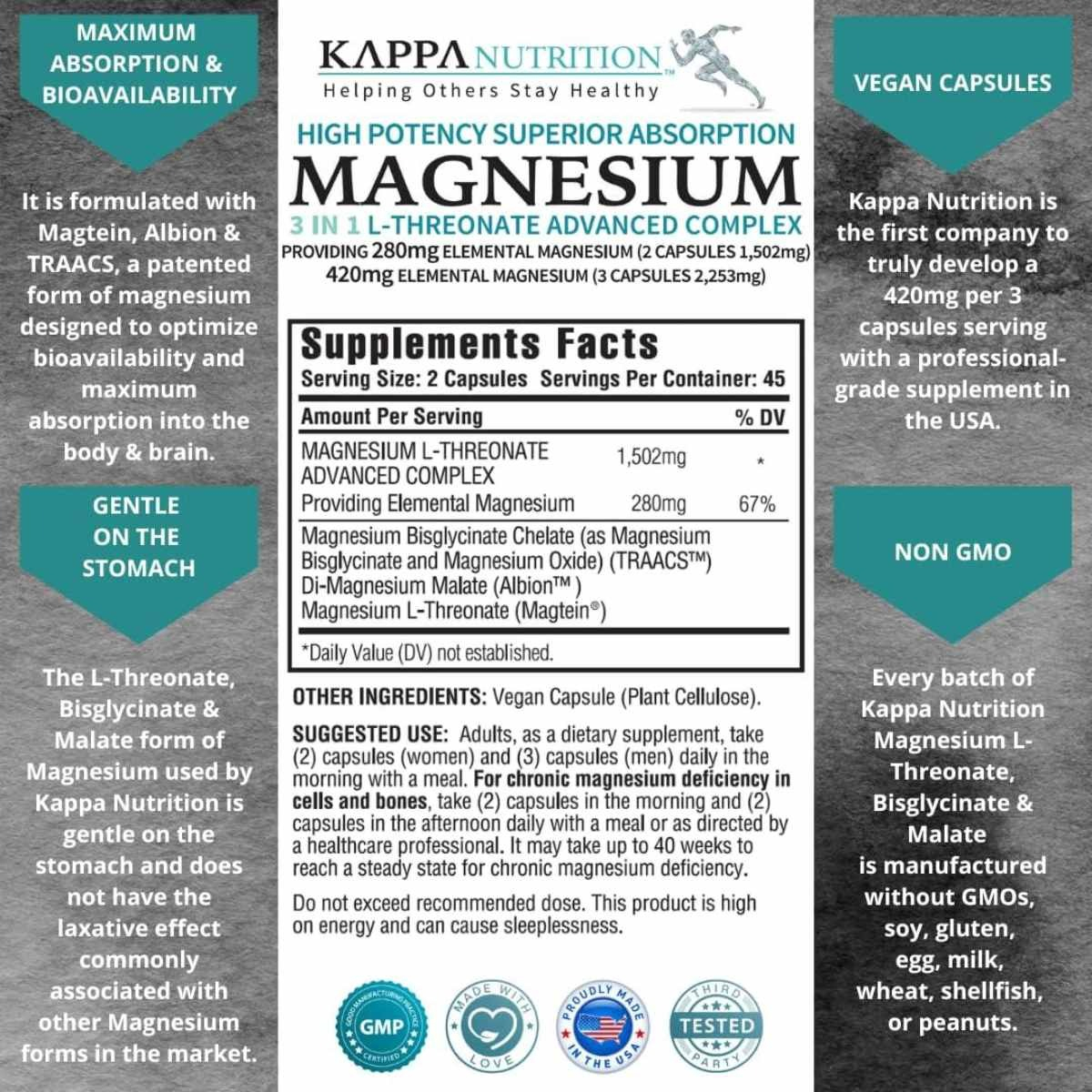 Salud y Equipamiento Médico - Complejo Magnesio 90 capsulas Kappa 1