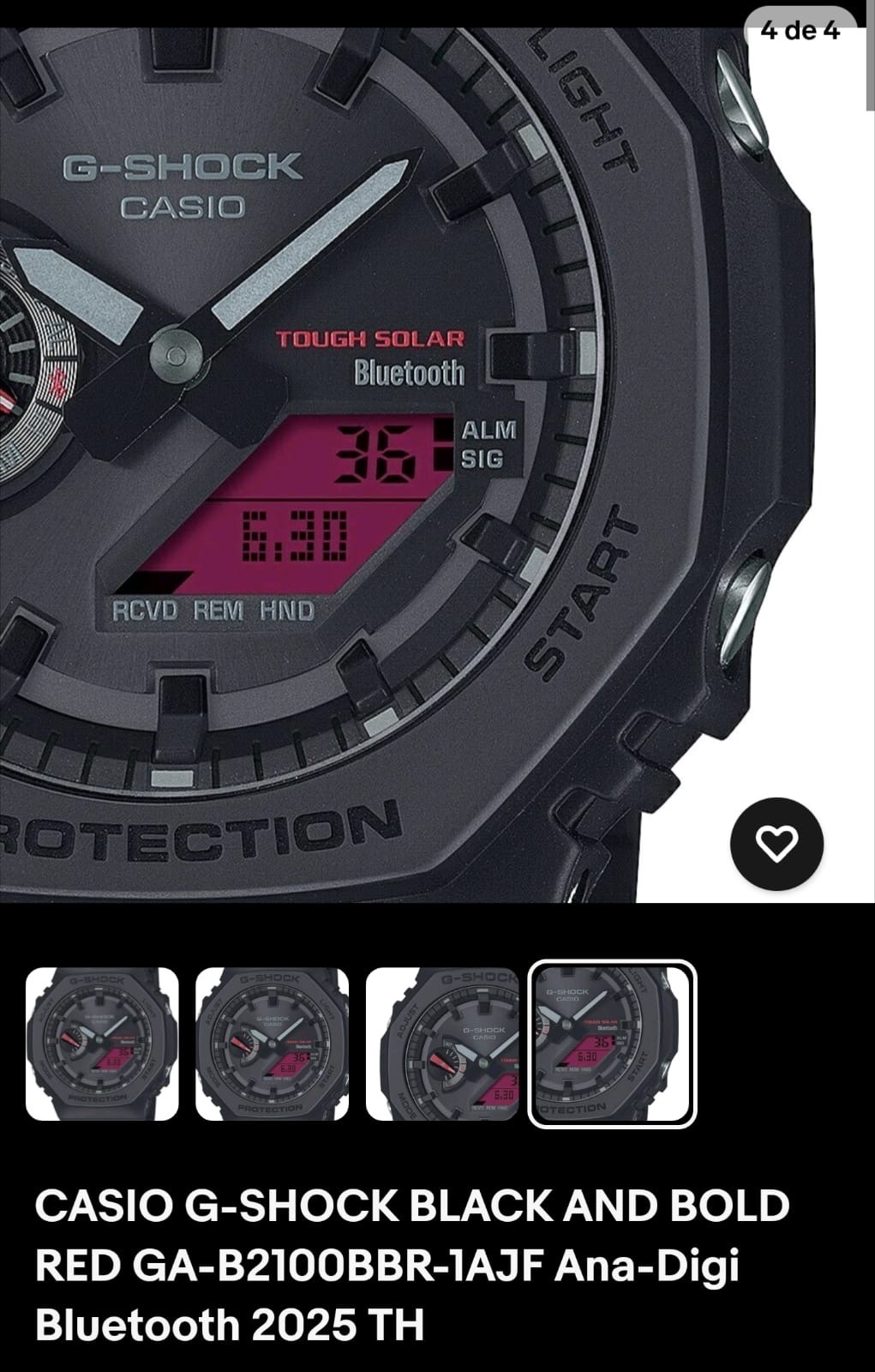 joyas, relojes y accesorios - Reloj Casio G-Shock GAB2100 Ana-Digi Bold Black Red 100% genuino.  5