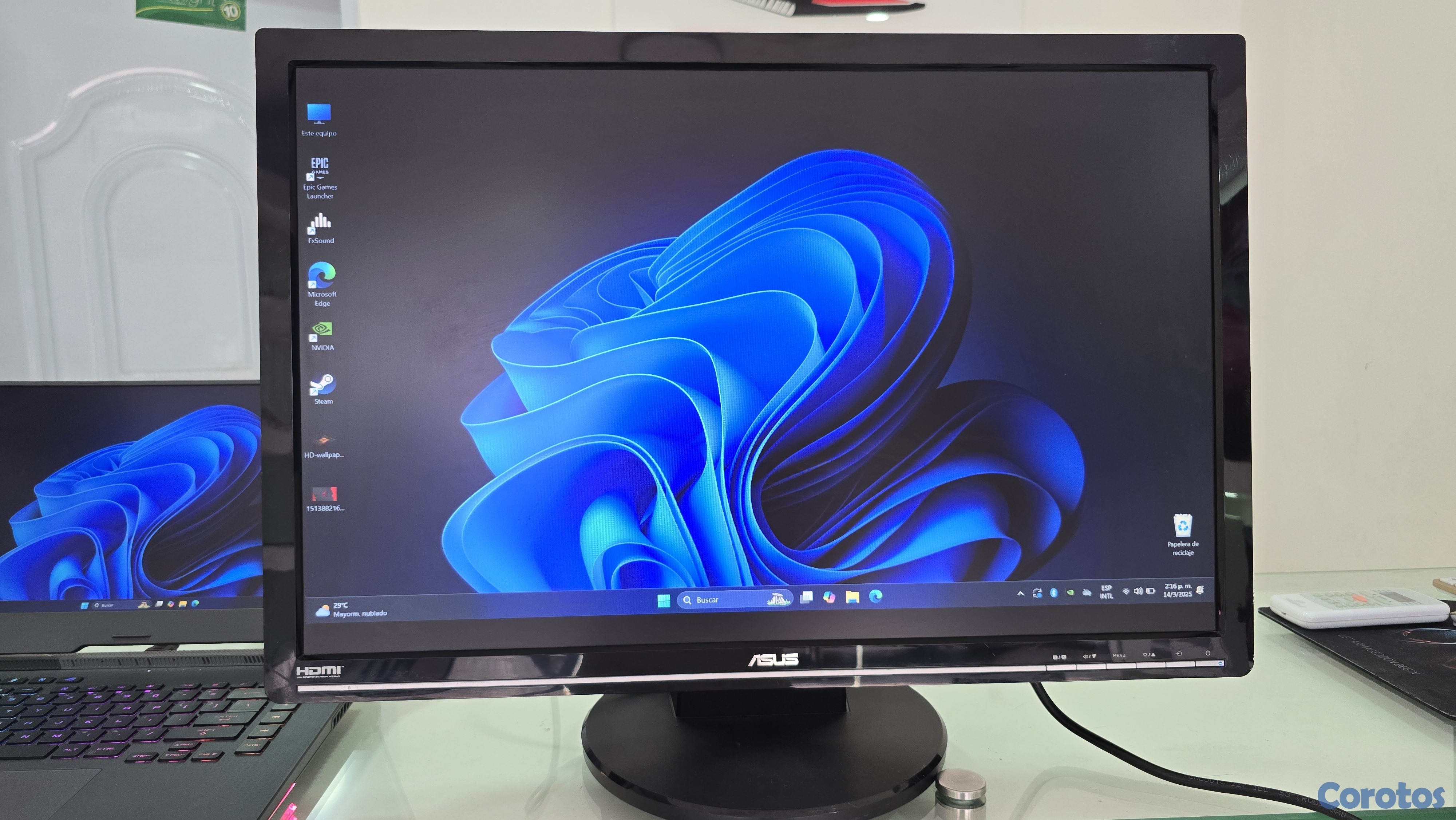 computadoras y laptops - Monitor Asus 27 Pulg hdmi vga trae Bocinas internas  2