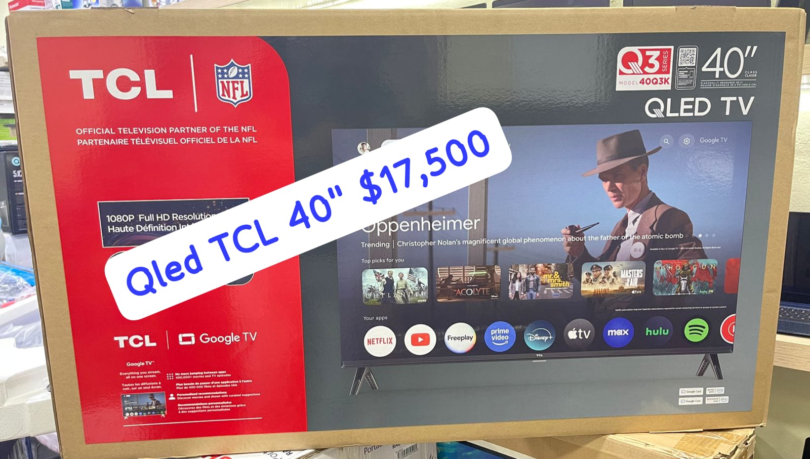 tv - TCL QLED GOOGLE TV 40 PG. PLAYSTORE $17,500
