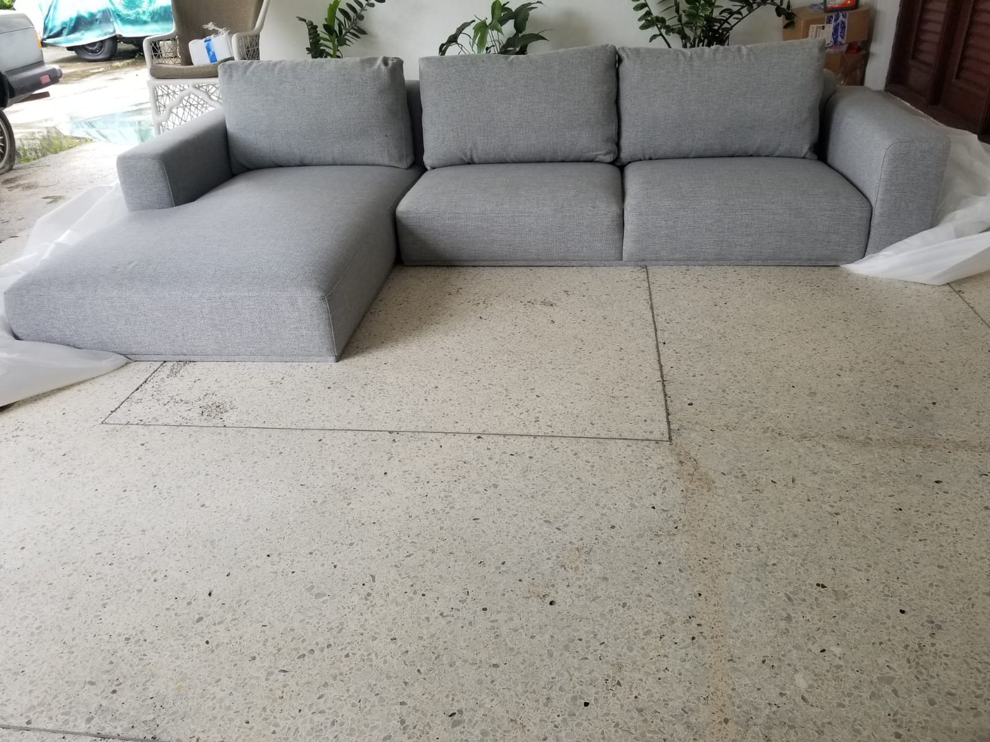 muebles y colchones - Oportunidad Mueble Seccional (en L) Gris Nuevo de Caja 2