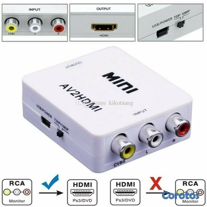 otros electronicos - Convertidor adaptador HDMI a RCA (audio y video) 1