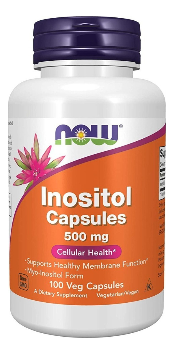 Salud y Equipamiento Médico - Inositol 100 caps 500mg - Now - Unidad 0