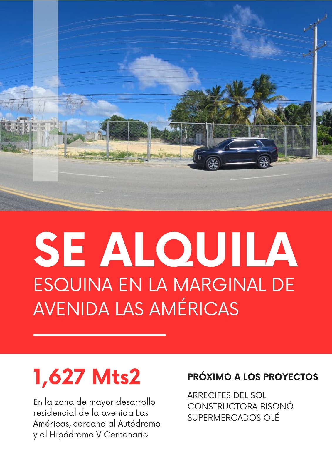 solares y terrenos - Solar en la Marginal las Americas alquiler 
