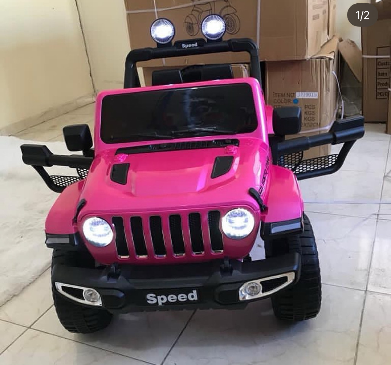 juguetes - JEEP para niñas de 1-6 años con luces - música-usb-control remoto Nuevo en caja  0