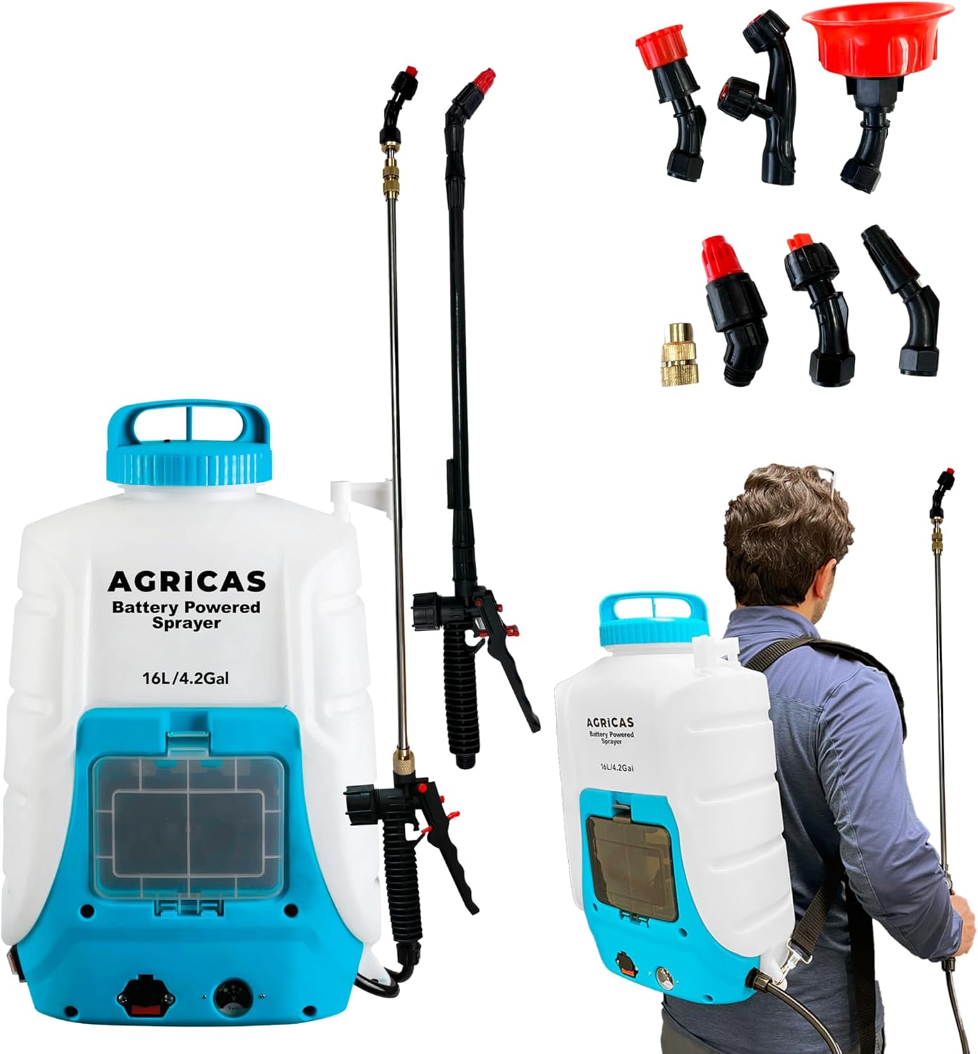 herramientas, jardines y exterior - ociador de mochila de 4.2 galones con batería 0