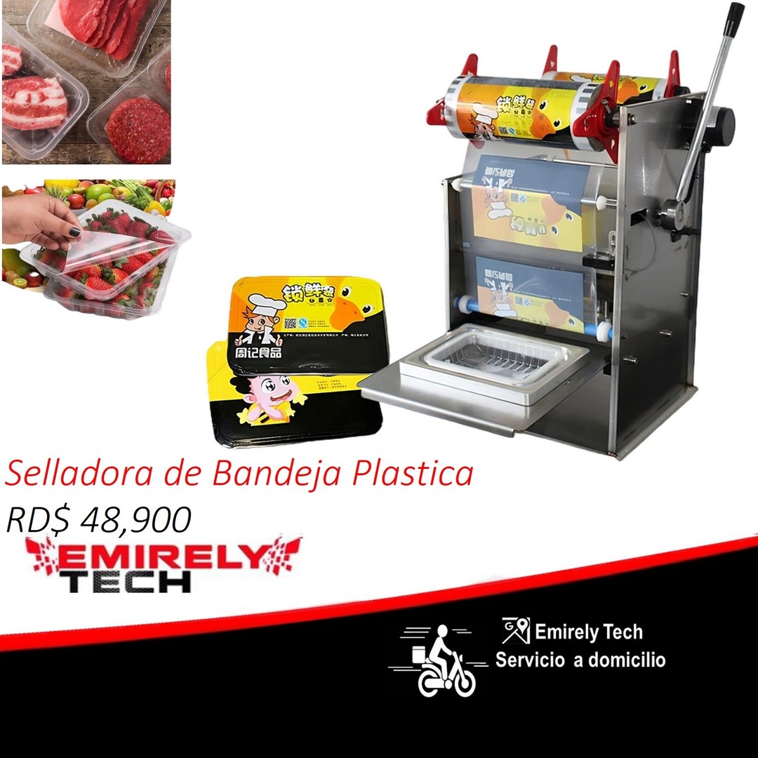 equipos profesionales - Selladora empacadora empaquetadora embasadora de bandeja plastica para alimentos 0