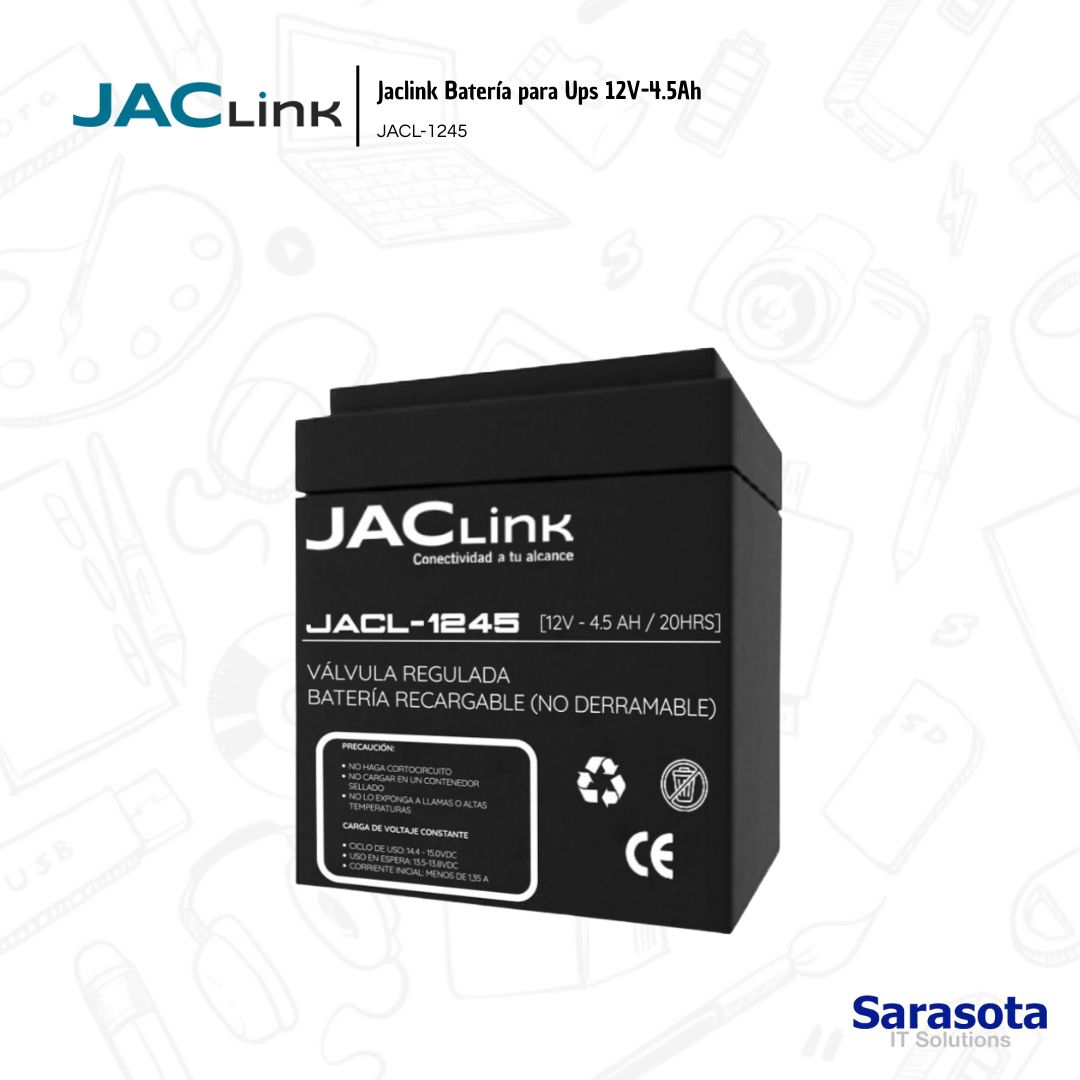 accesorios para electronica - Jaclink Batería para Ups 12V-4.5Ah JACL-1245 0
