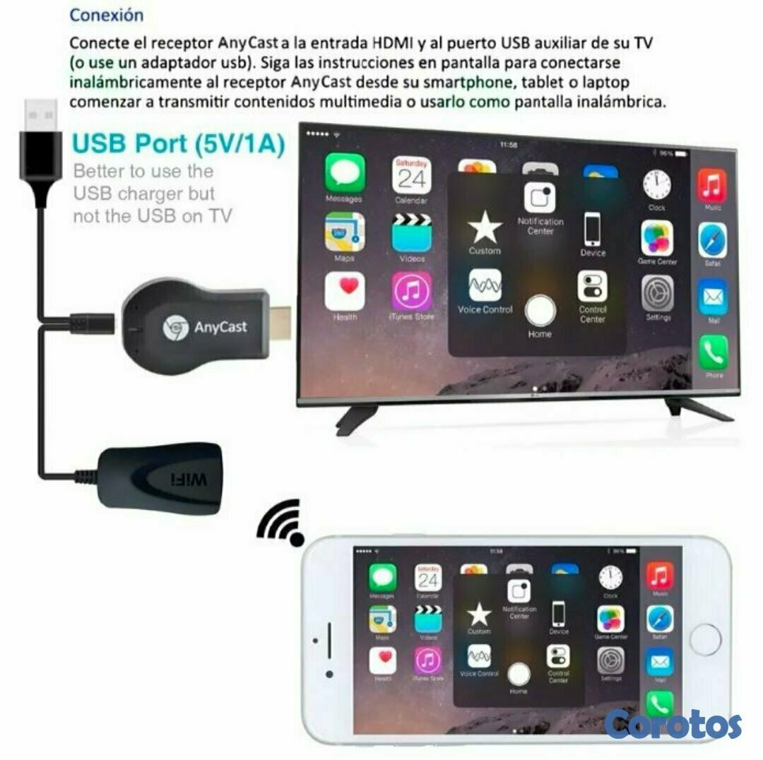 celulares y tabletas - AnyCast M4 Plus duplica la pantalla de tu telefono en la tv 3