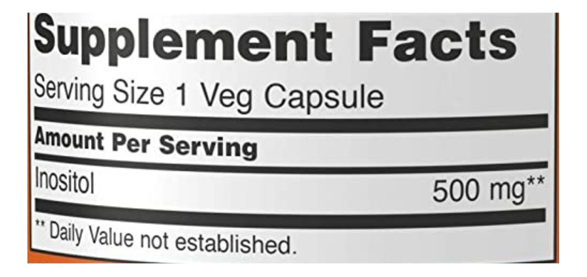 Salud y Equipamiento Médico - Inositol 100 caps 500mg - Now - Unidad 1