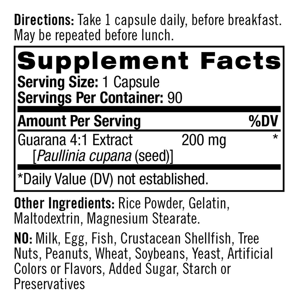 Salud y Equipamiento Médico - Guarana Natrol 200mg  90 capsulas - Unidad 1