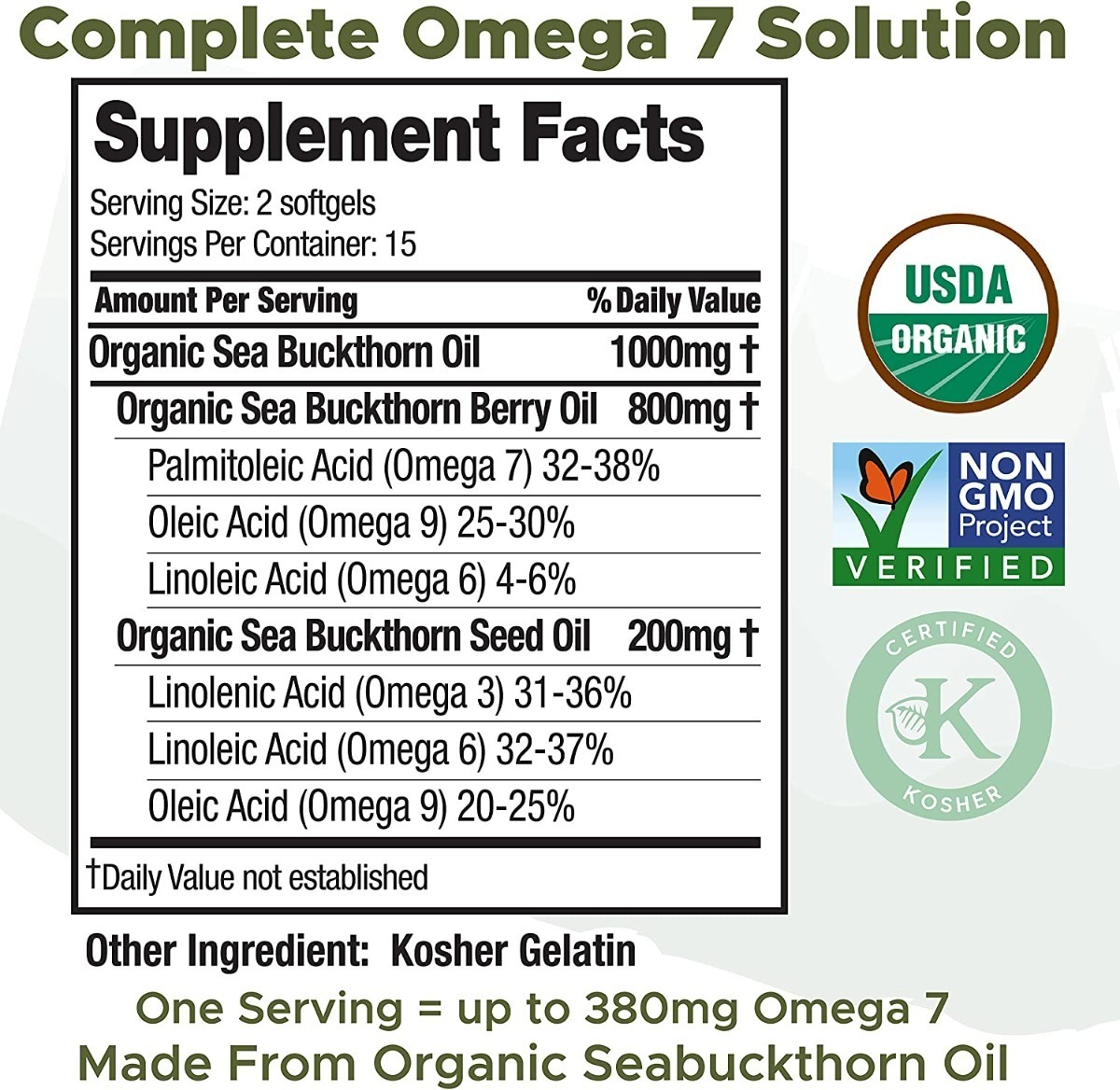 Salud y Equipamiento Médico - Omega 7 120 capsulas Seabuckwonders 1