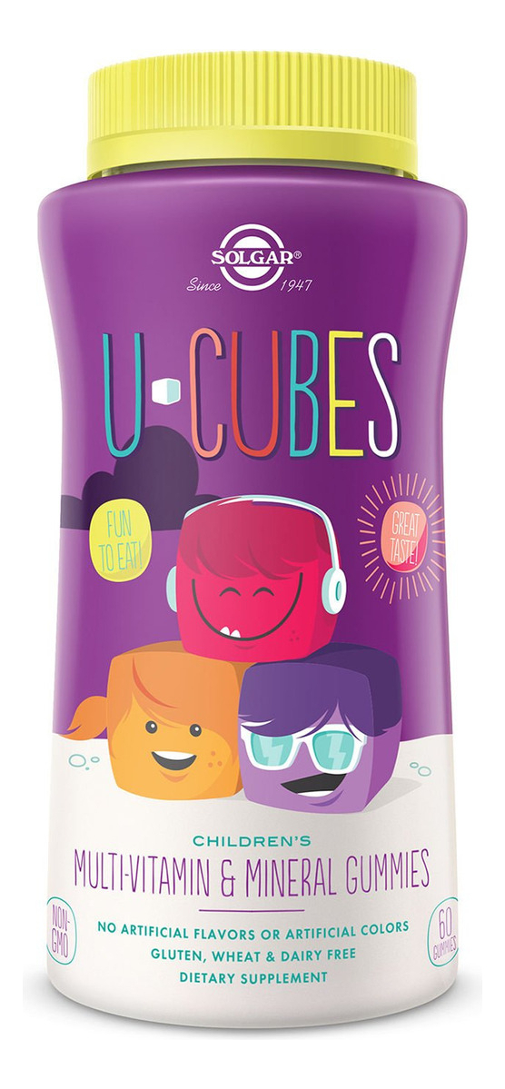 Salud y Equipamiento Médico - Solgar U-cubes Multivitaminico Mineral Para Niños 60 Gomitas