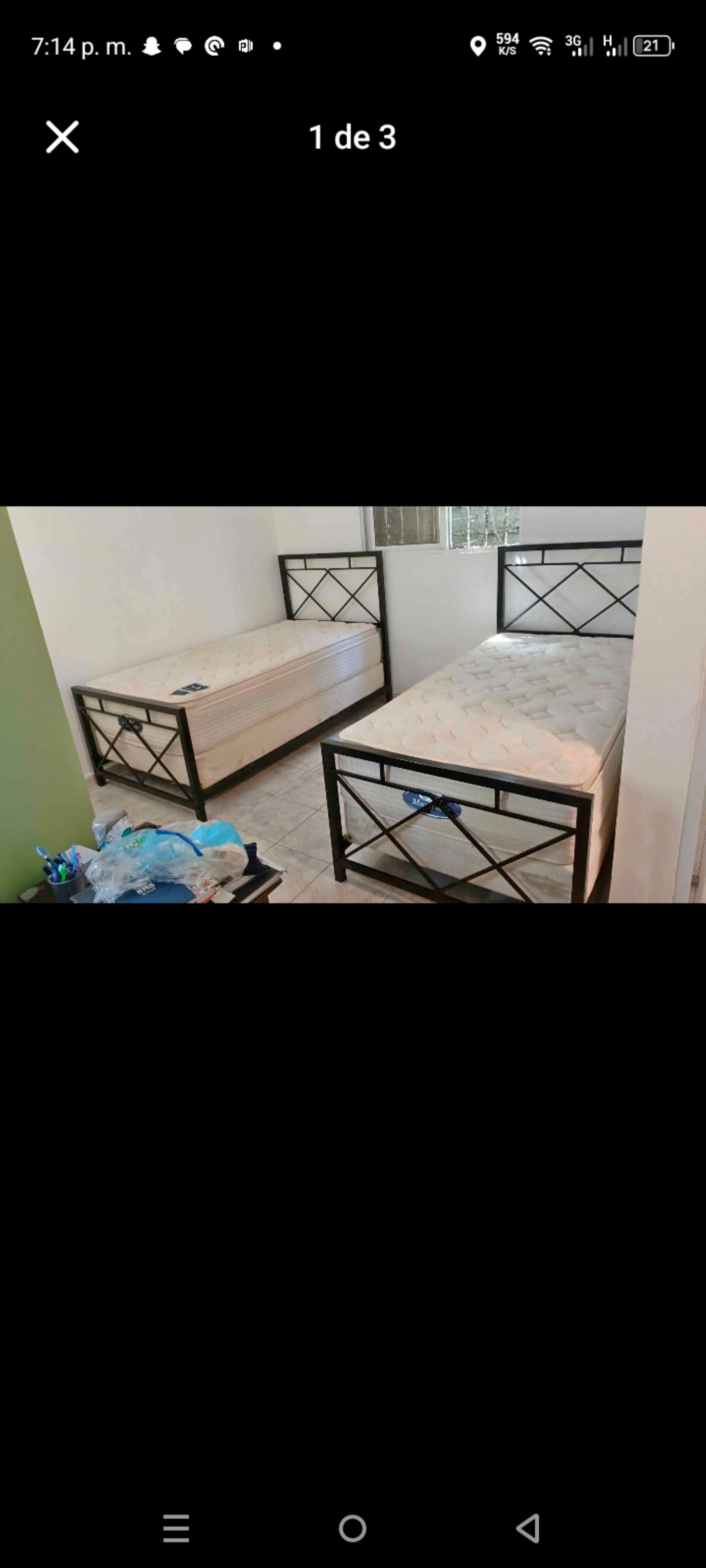 muebles y colchones - base de cama en hierro  0