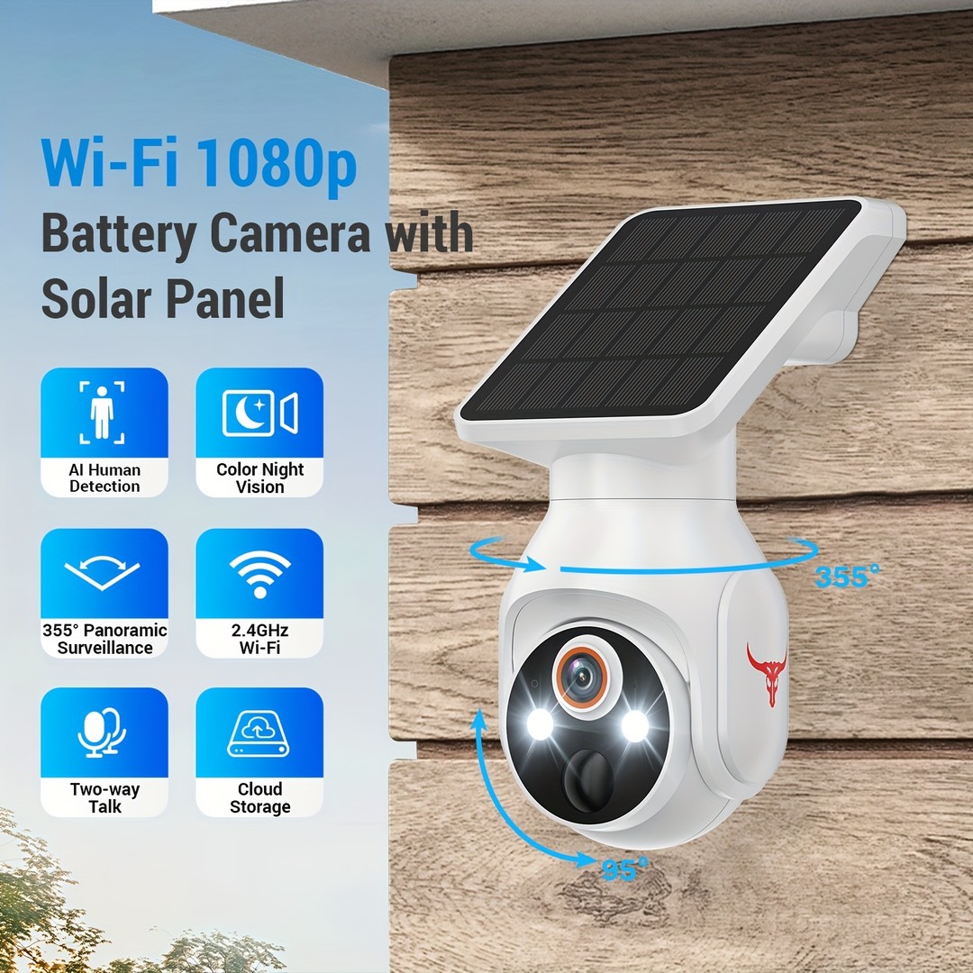 camaras y audio - 🔐 Cámara de Seguridad 1080p Solar Inalámbrica  0
