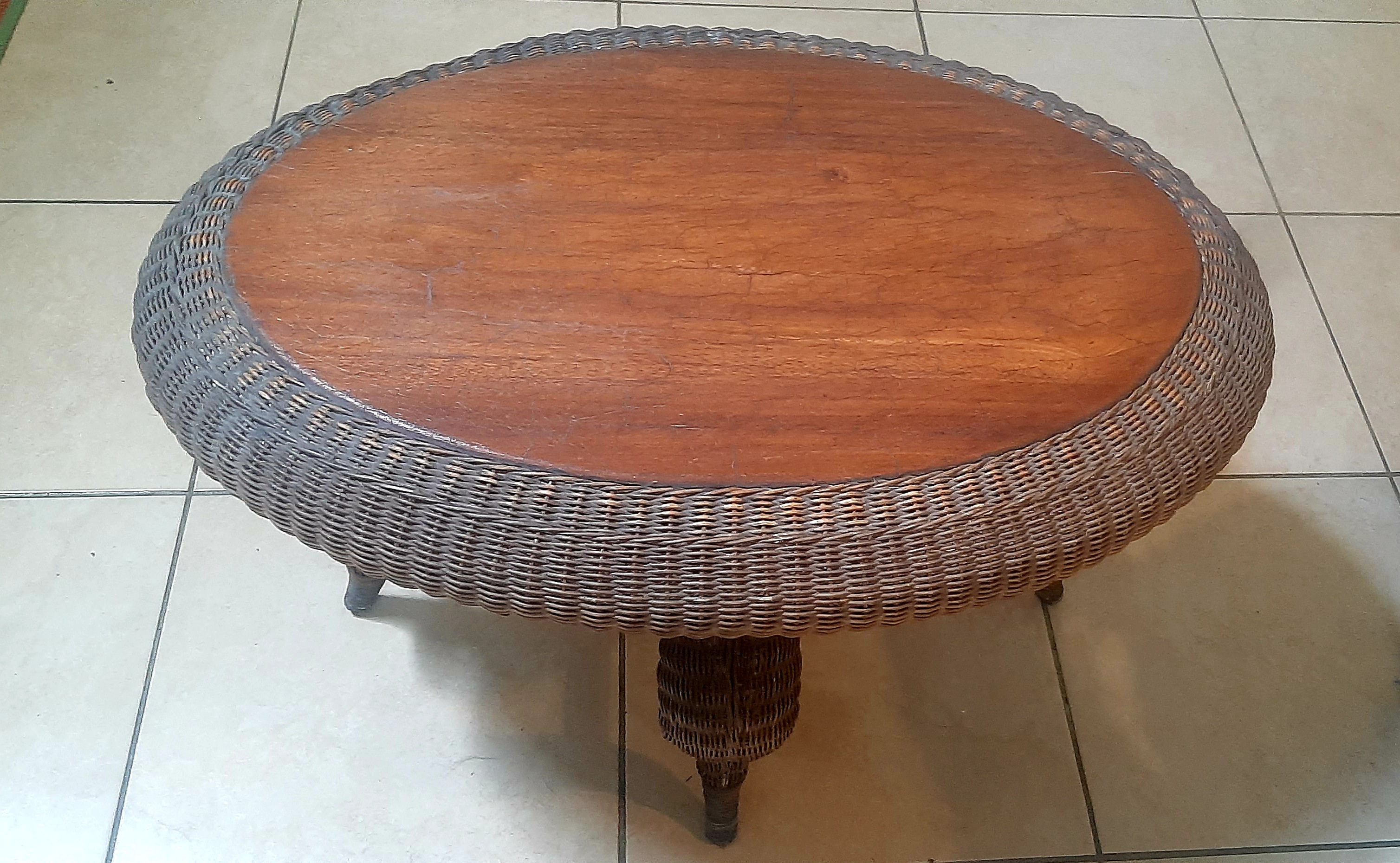 muebles y colchones - 2 Sillones y Mesita de Mimbre y Caoba 3