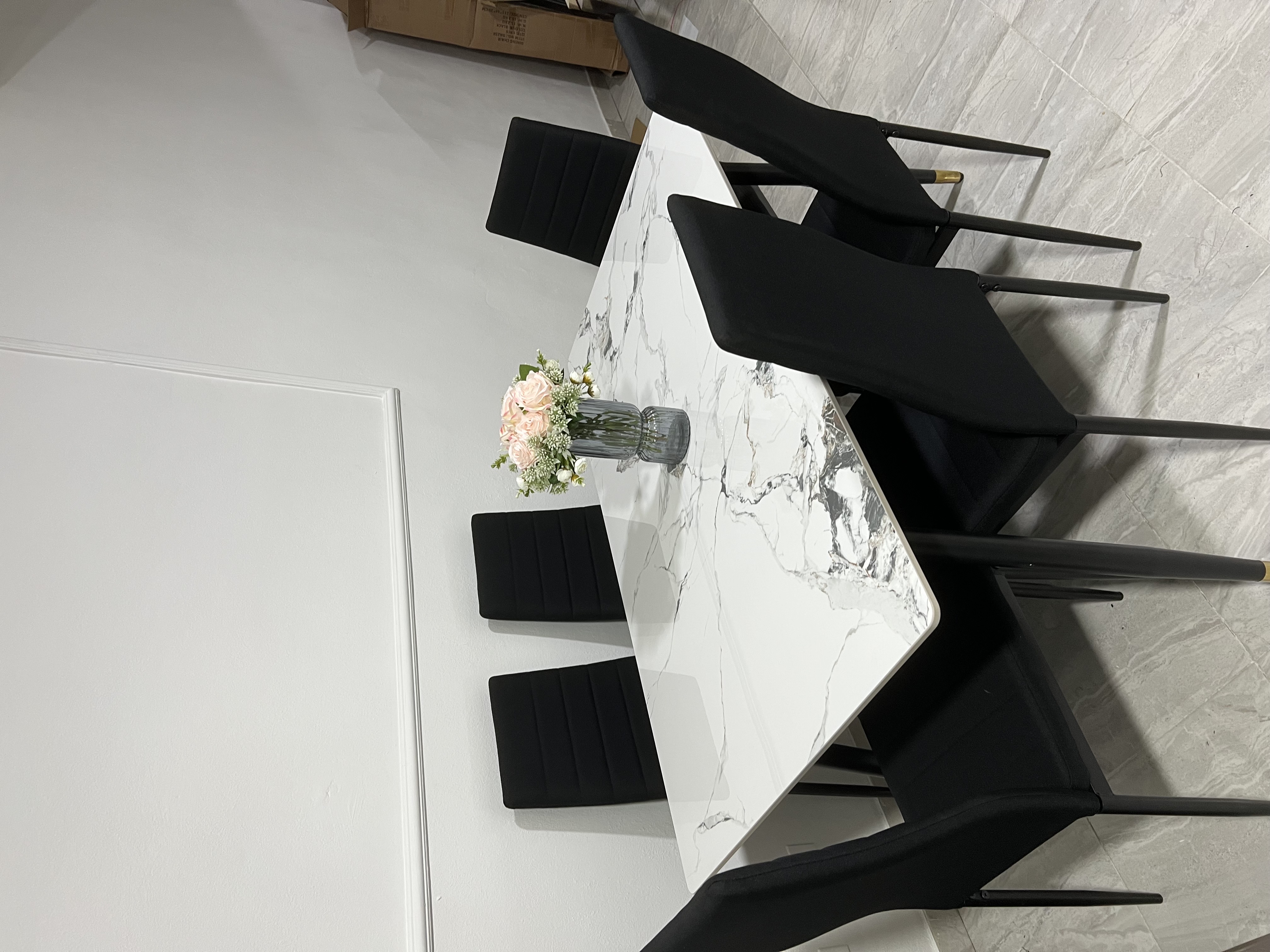 muebles y colchones - juego de comedor importado mesa mármol  1