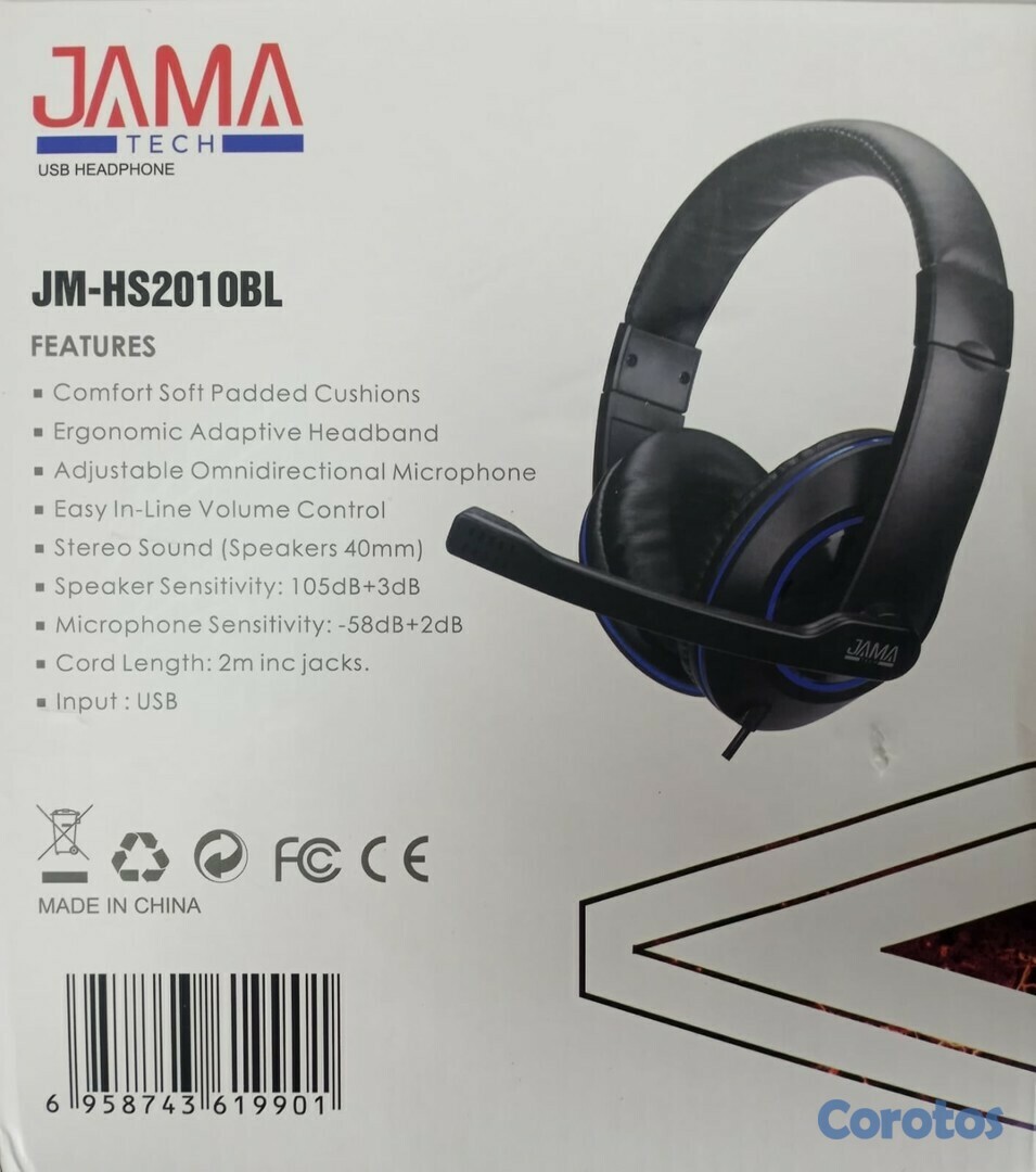 computadoras y laptops - AUDIFONO USB CON MICROFONO  C/CONTROL DE
VOLUMEN NEGRO JAMATECH 3