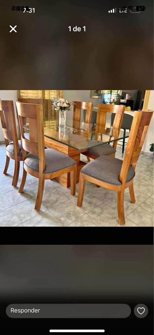 muebles y colchones - comedor en caoba moderno  0