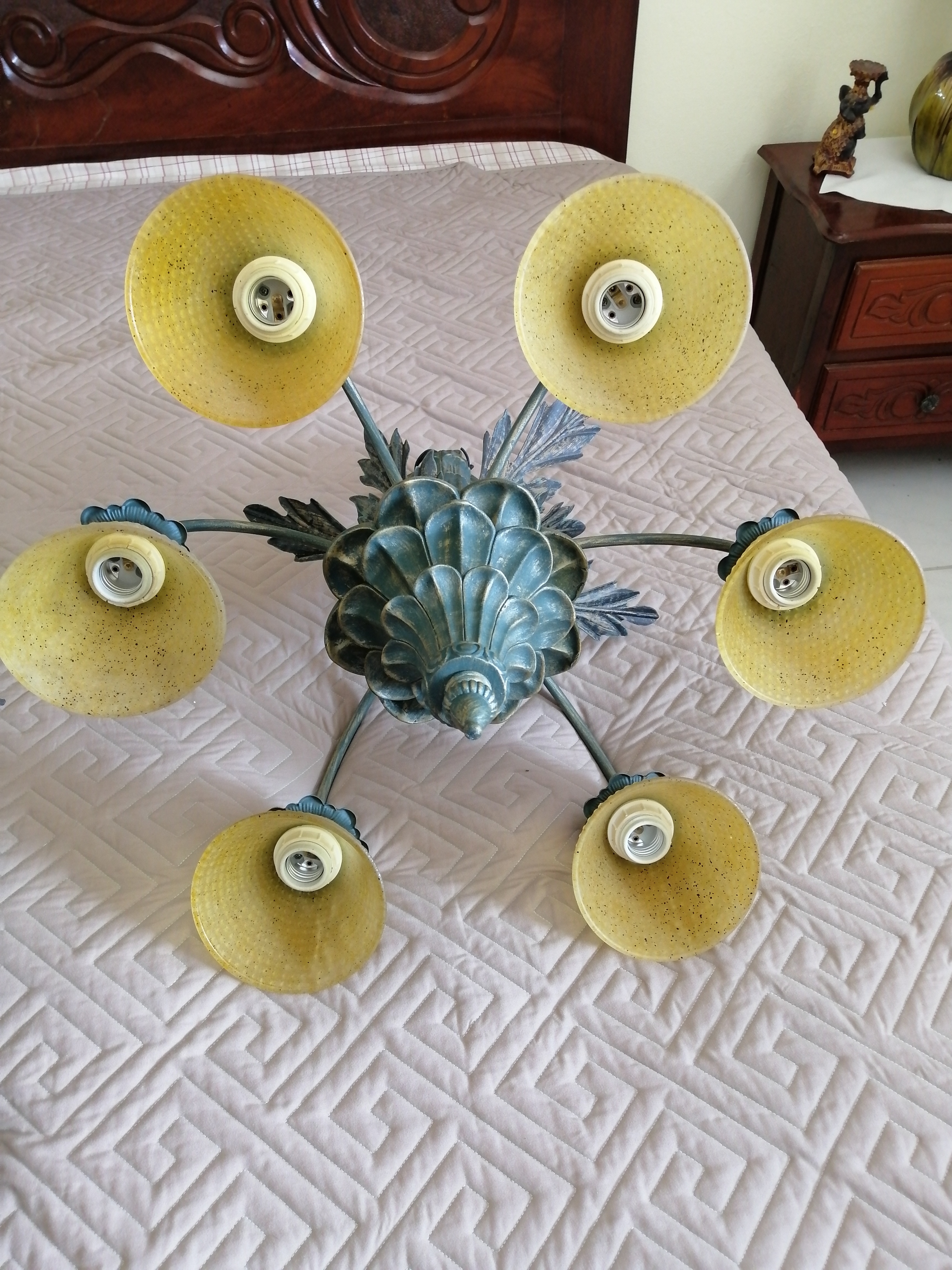 decoración y accesorios - Lámparas antiguas en bronce y alabastro  4