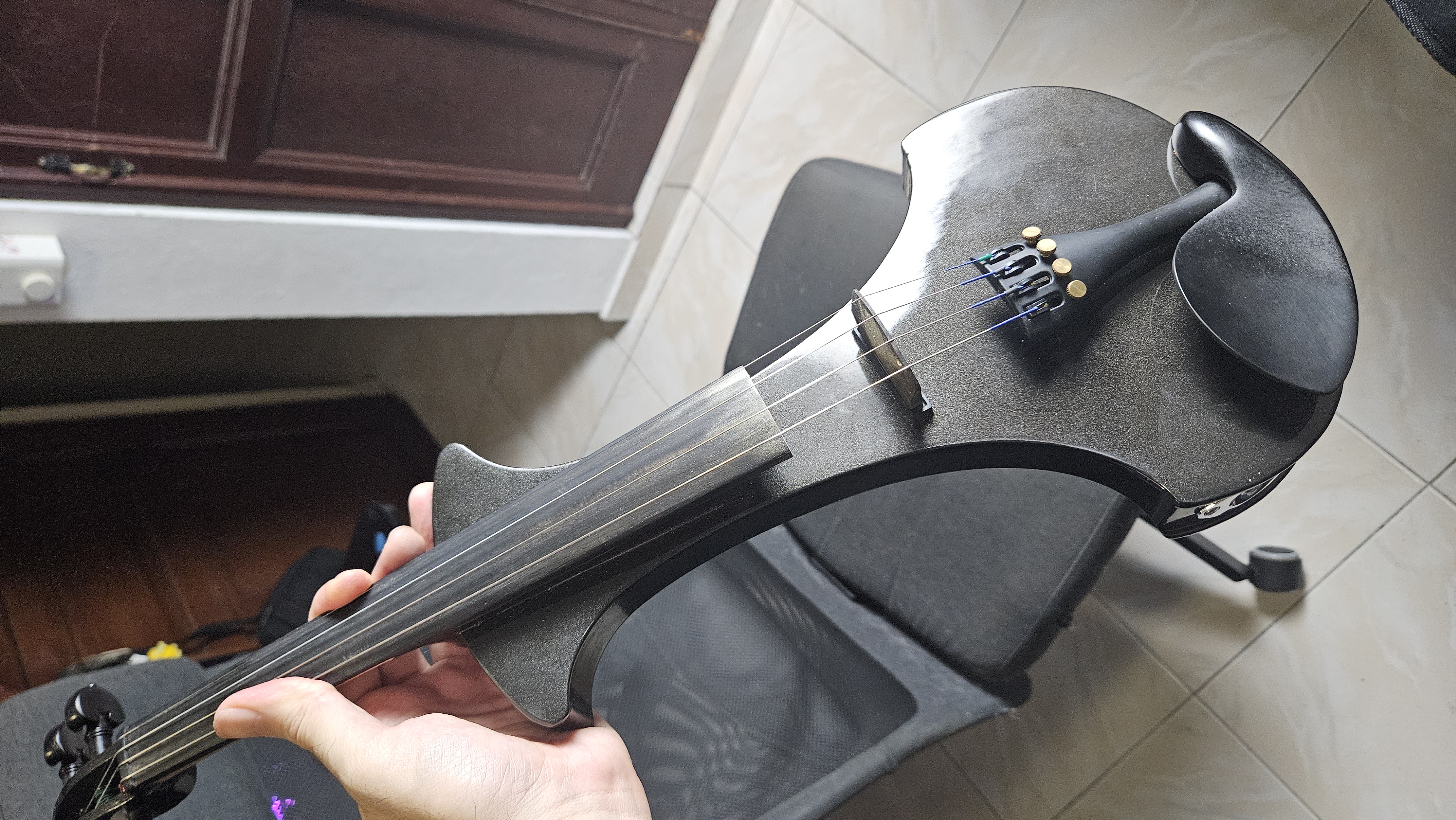 instrumentos musicales - Violin Electrico + Arco de fibra de carbono 7