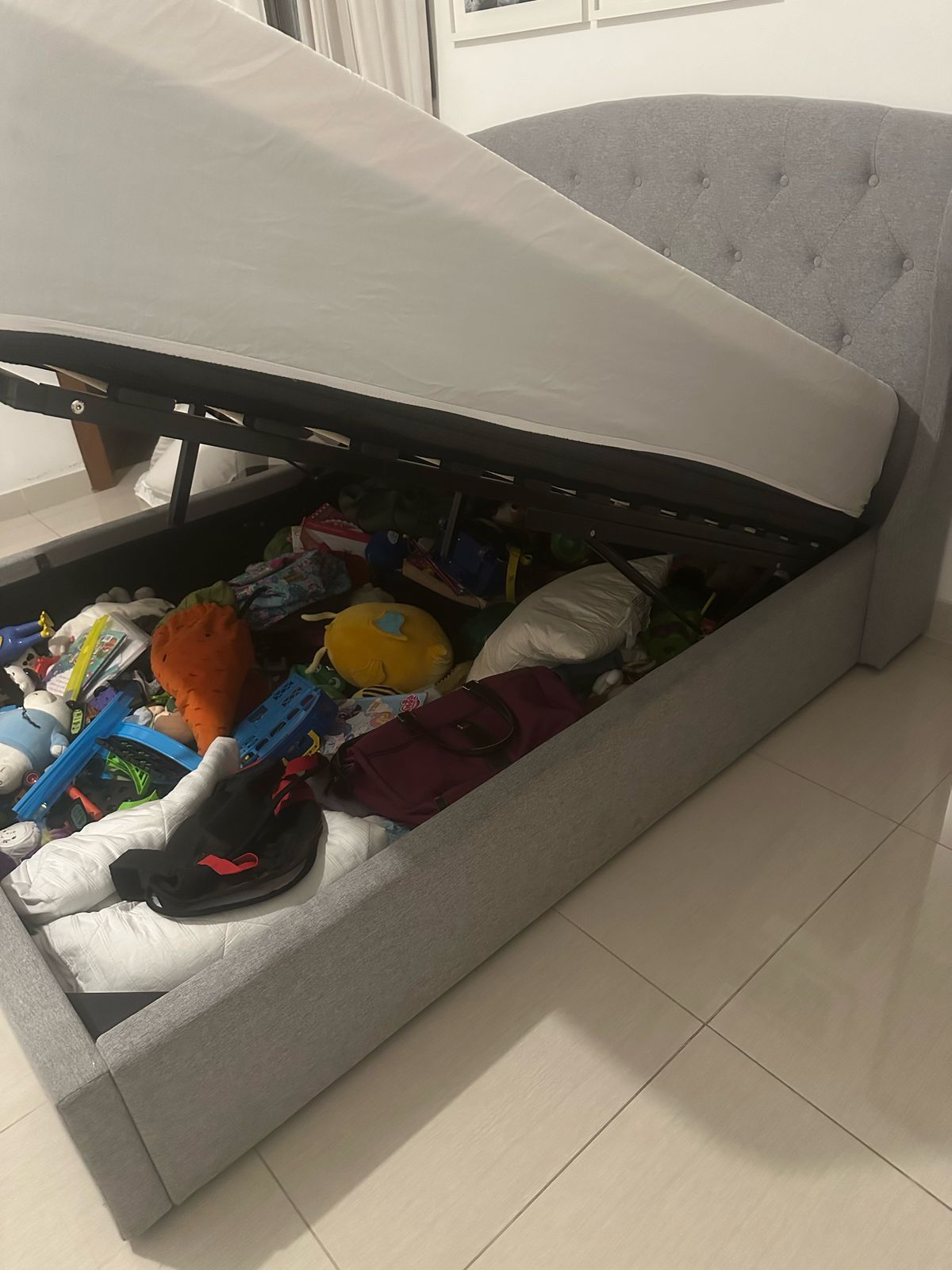 muebles y colchones - Cama Queen con almacenaje  2