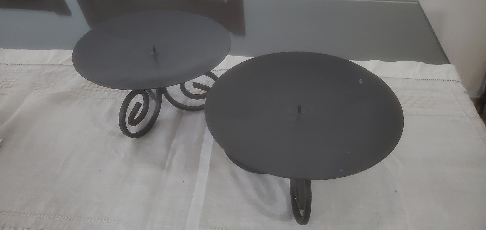 decoración y accesorios - Set de dos porta velones, hierro 1