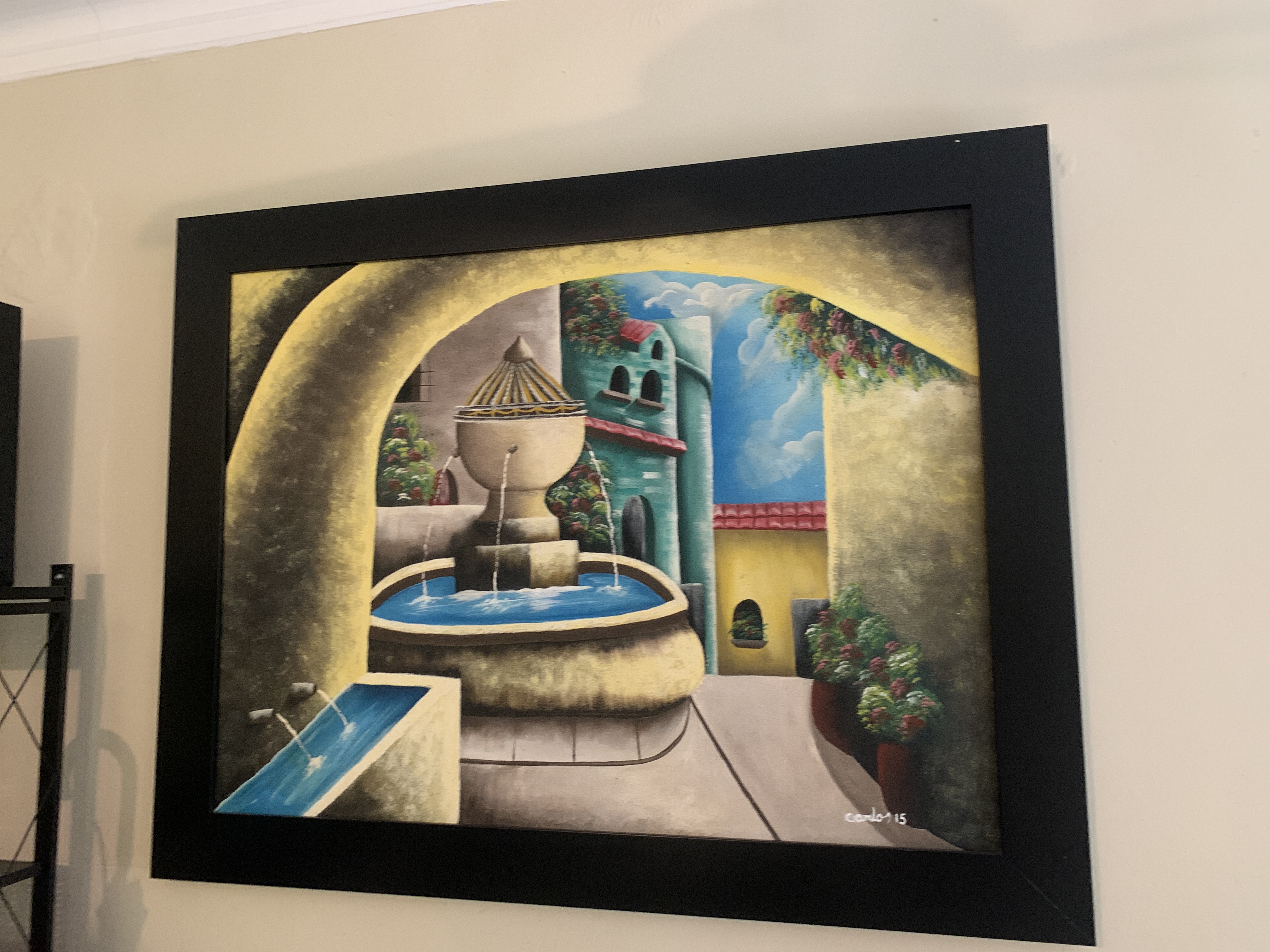 decoración y accesorios - Cuadro con fuente en pintura 0