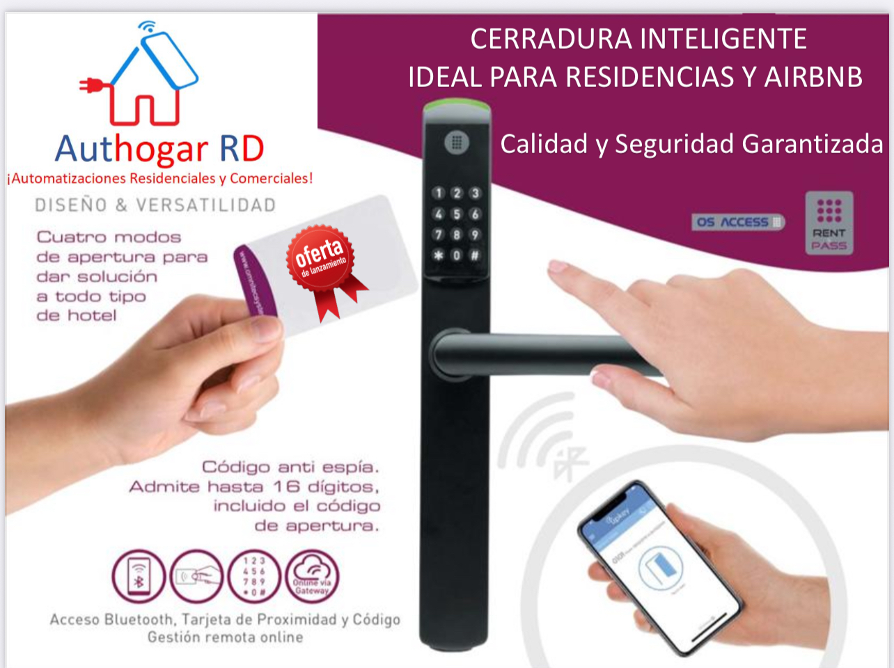 decoración y accesorios - Cerradura Electrónica Ideal para Airbnb 