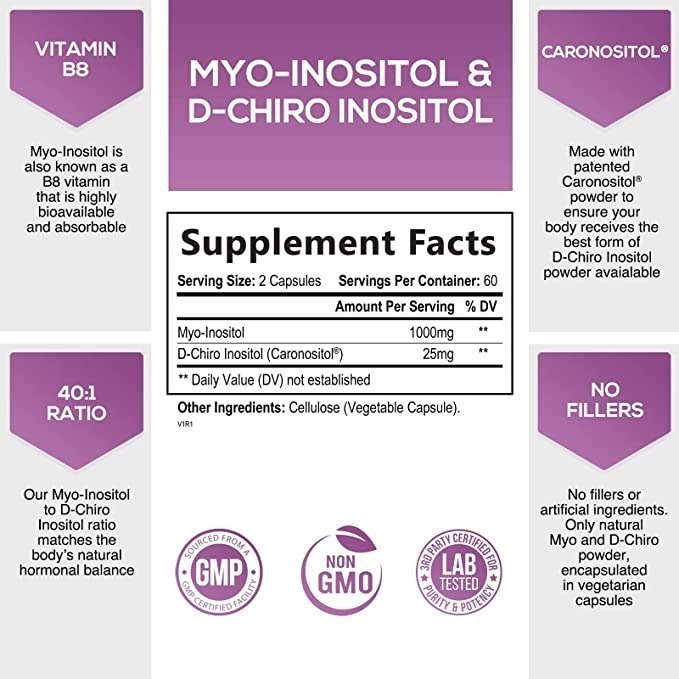 Salud y Equipamiento Médico - Inositol 120 capsulas Nature's Glow 1