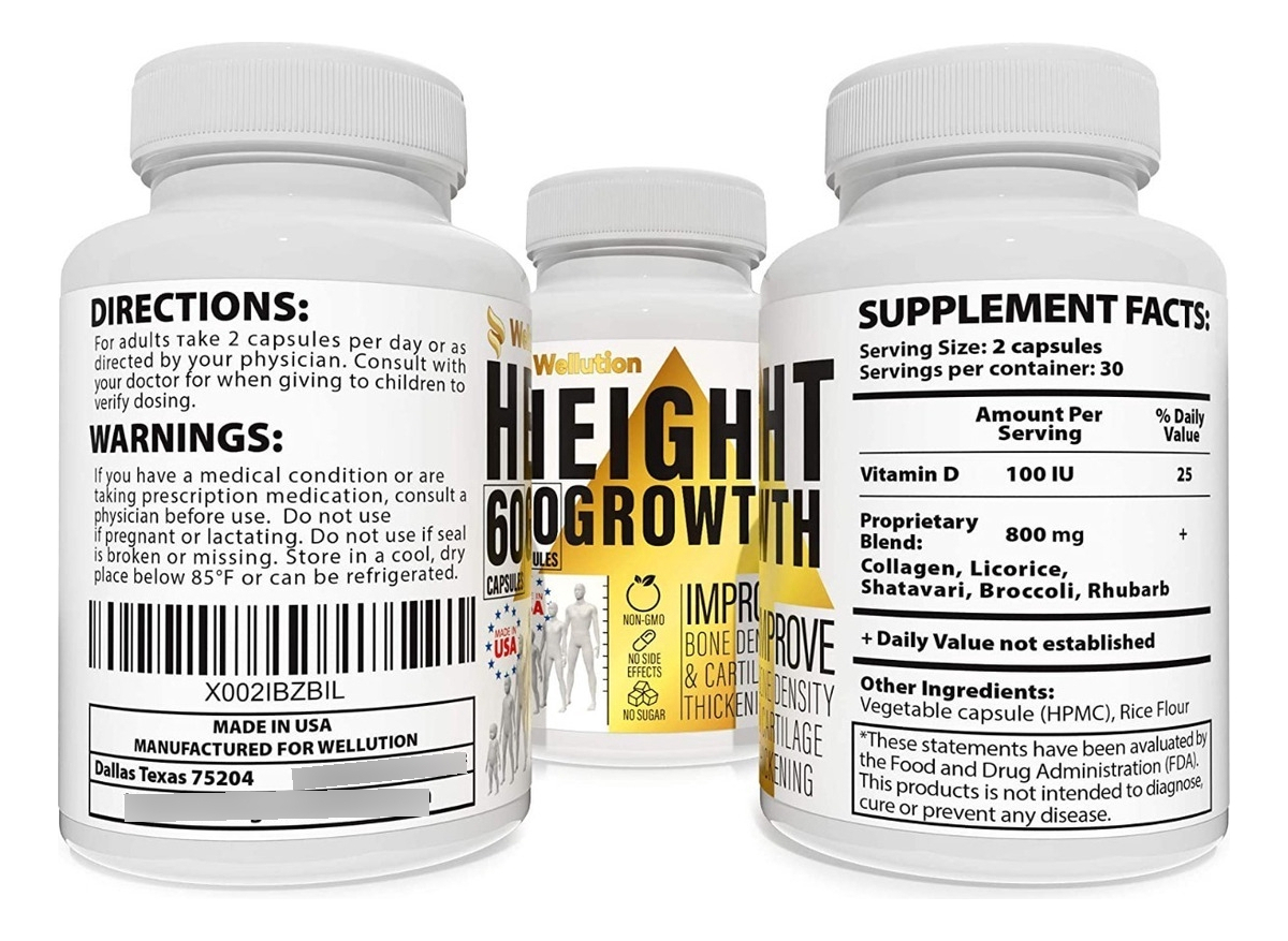 Salud y Equipamiento Médico - Height Growth Maximizer Supplement - Pildoras De Altura Natu 1