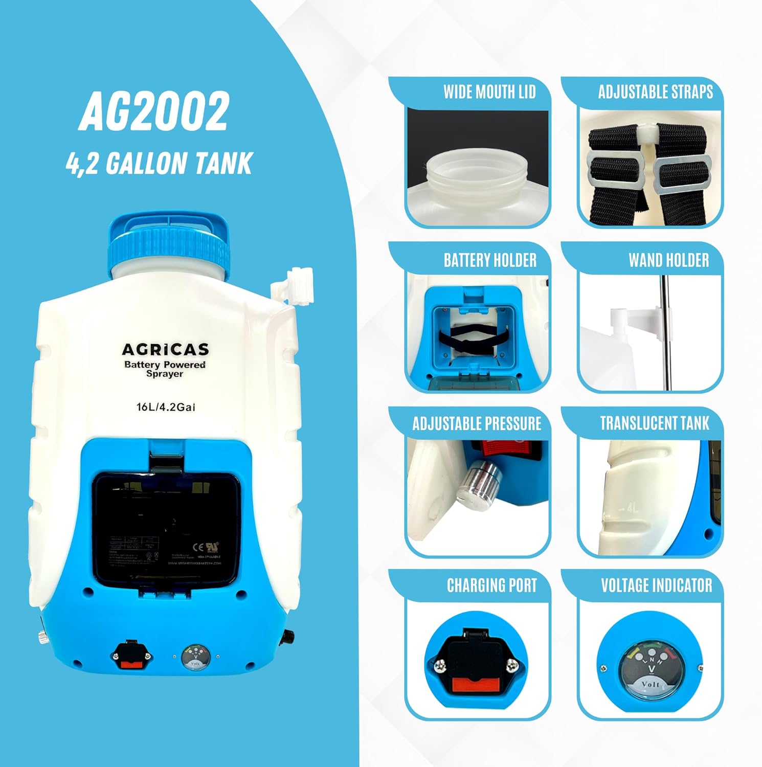 herramientas, jardines y exterior - ociador de mochila de 4.2 galones con batería 3
