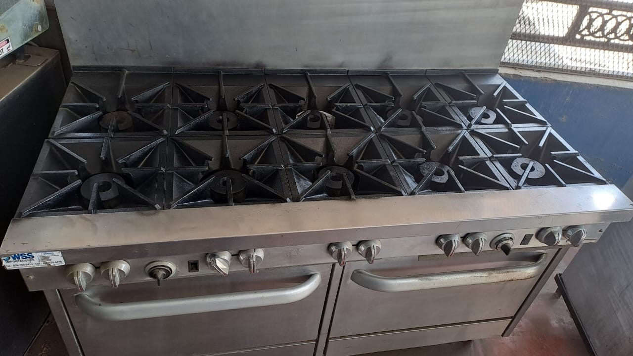 equipos profesionales - Estufa en acero inoxidable de 10 hornillas con doble horno 3