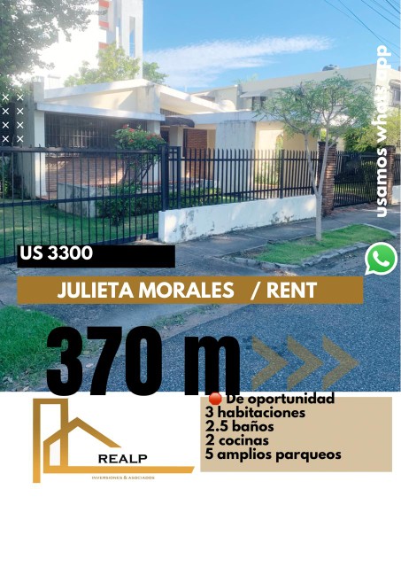 casas - Casa en alquiler en Julieta Morales 0